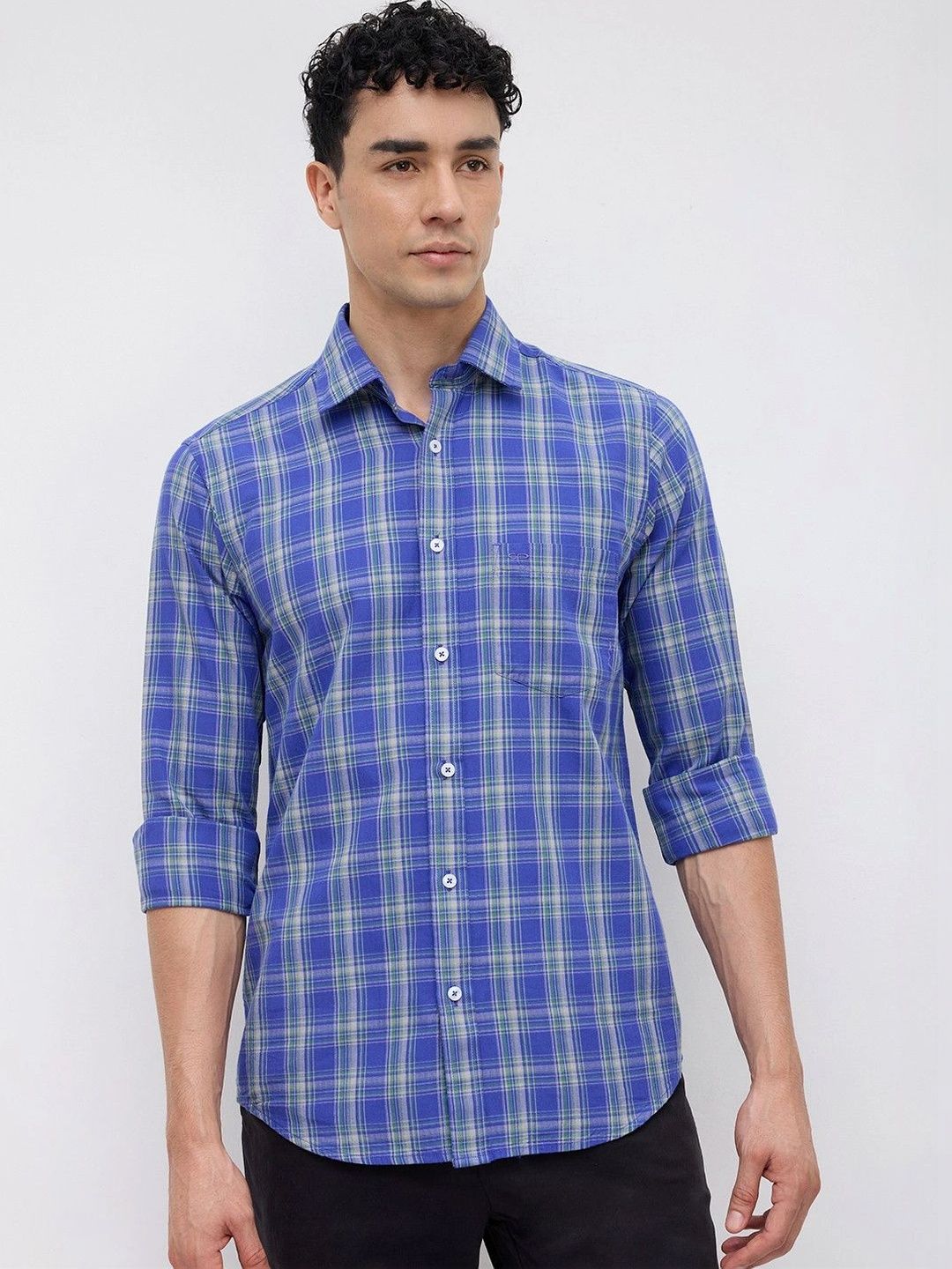 ColorPlus Men Classic Checked Casual Shirt