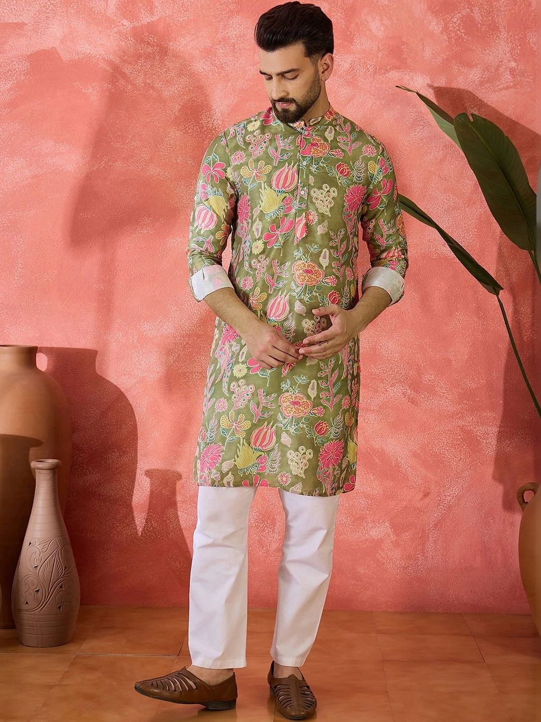 CHHAAP Men Floral Printed Floral Kurta