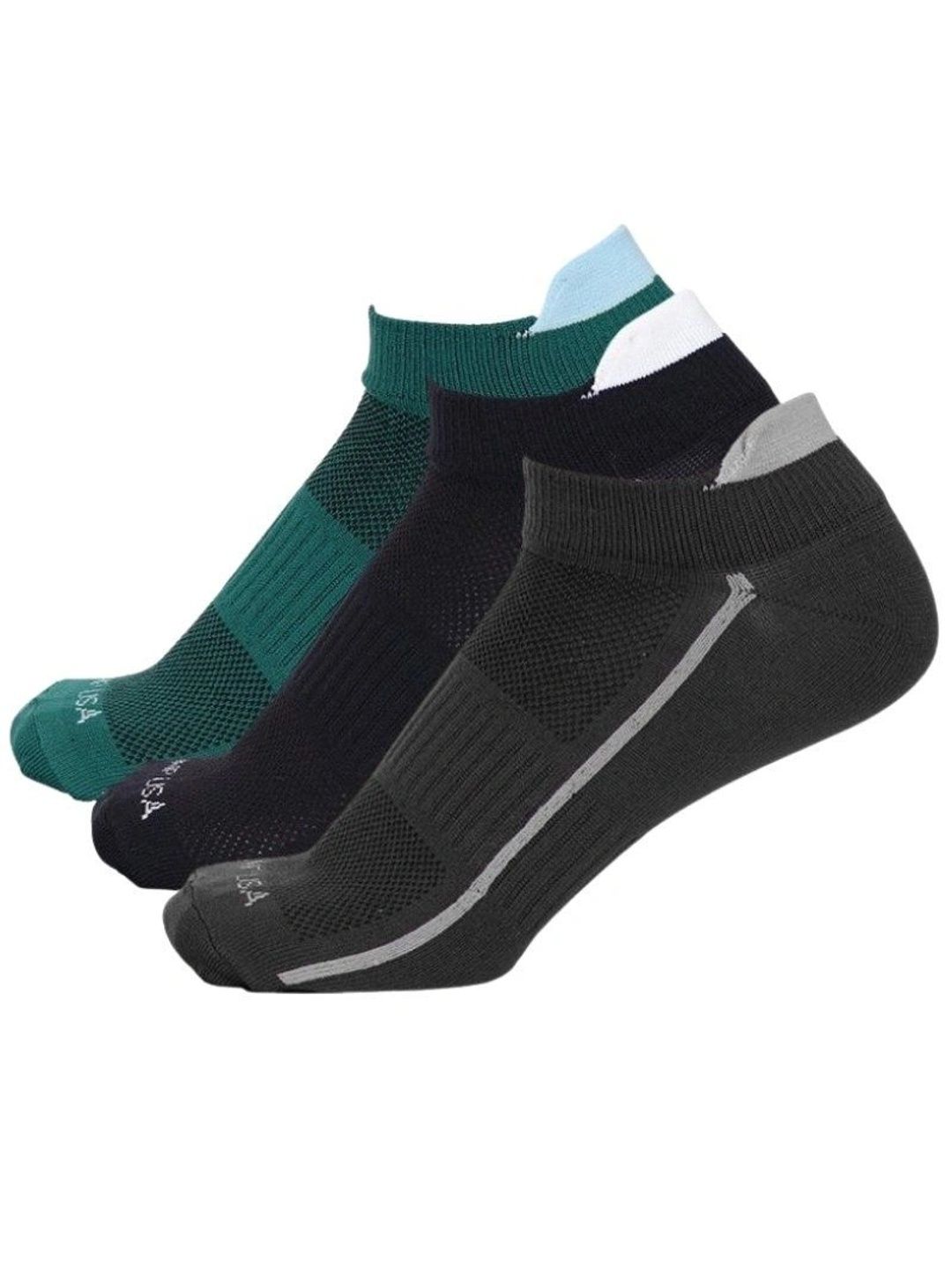 JUMP USA Unisex Pack of 3 Assorted Patterned Ankle Length Socks