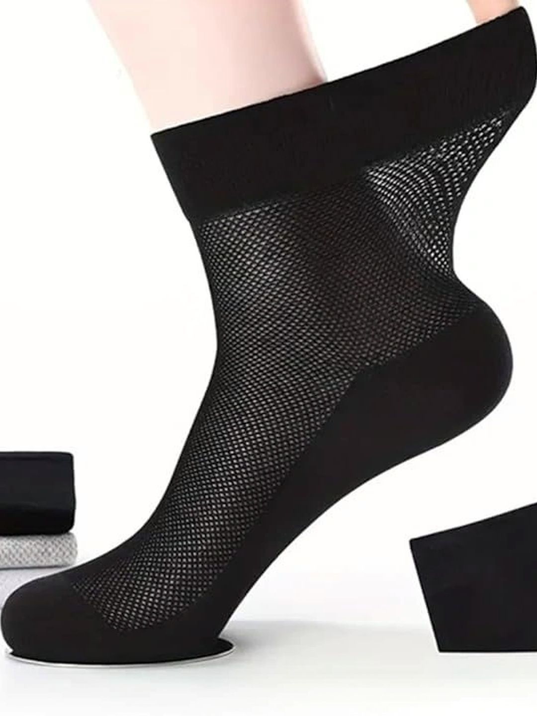 HOLEY SOCKS Men Pack of 5 Cotton Ankle Length Socks