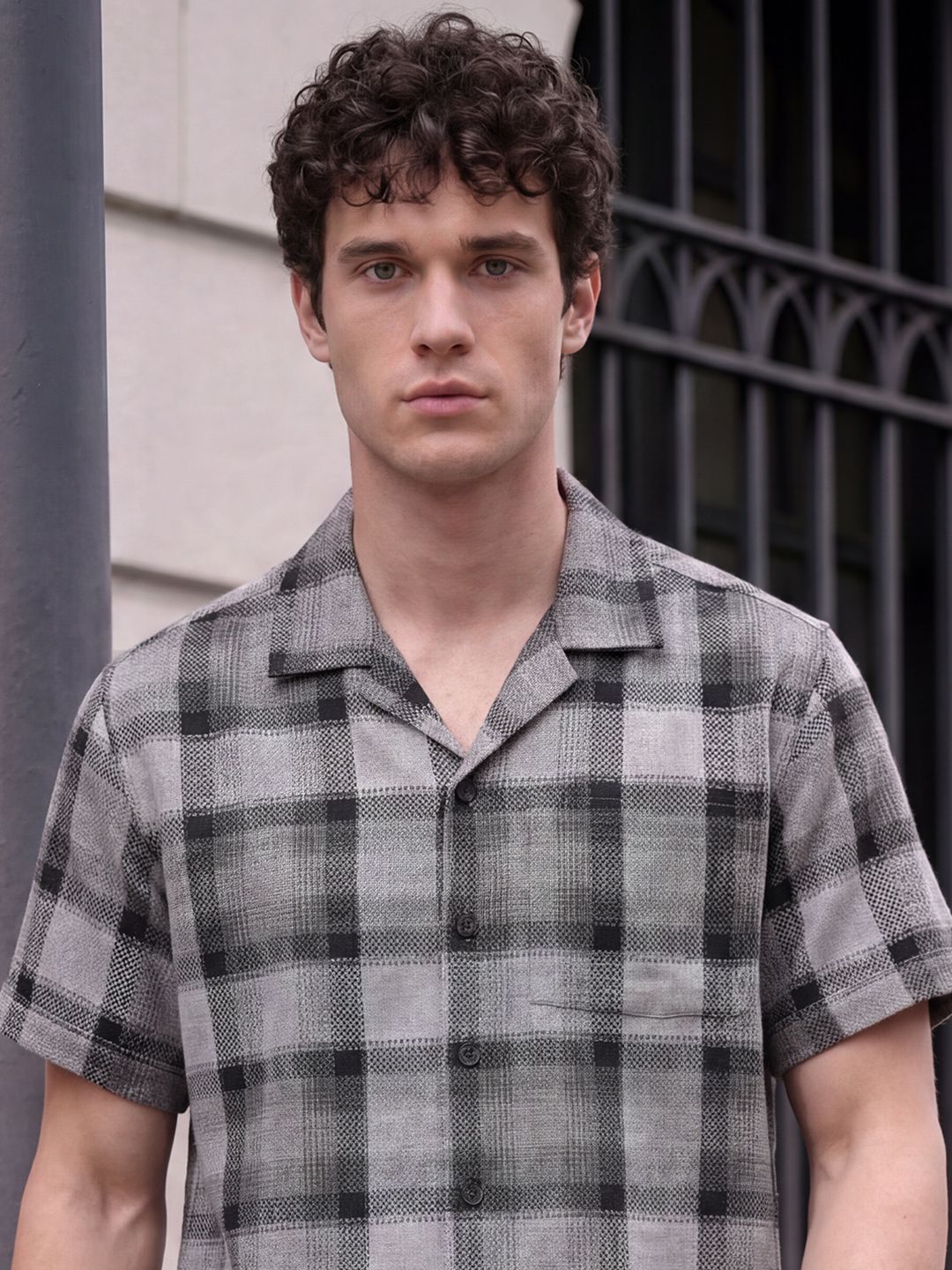 Roadster Life Co. Textured Weave Checked Shirt