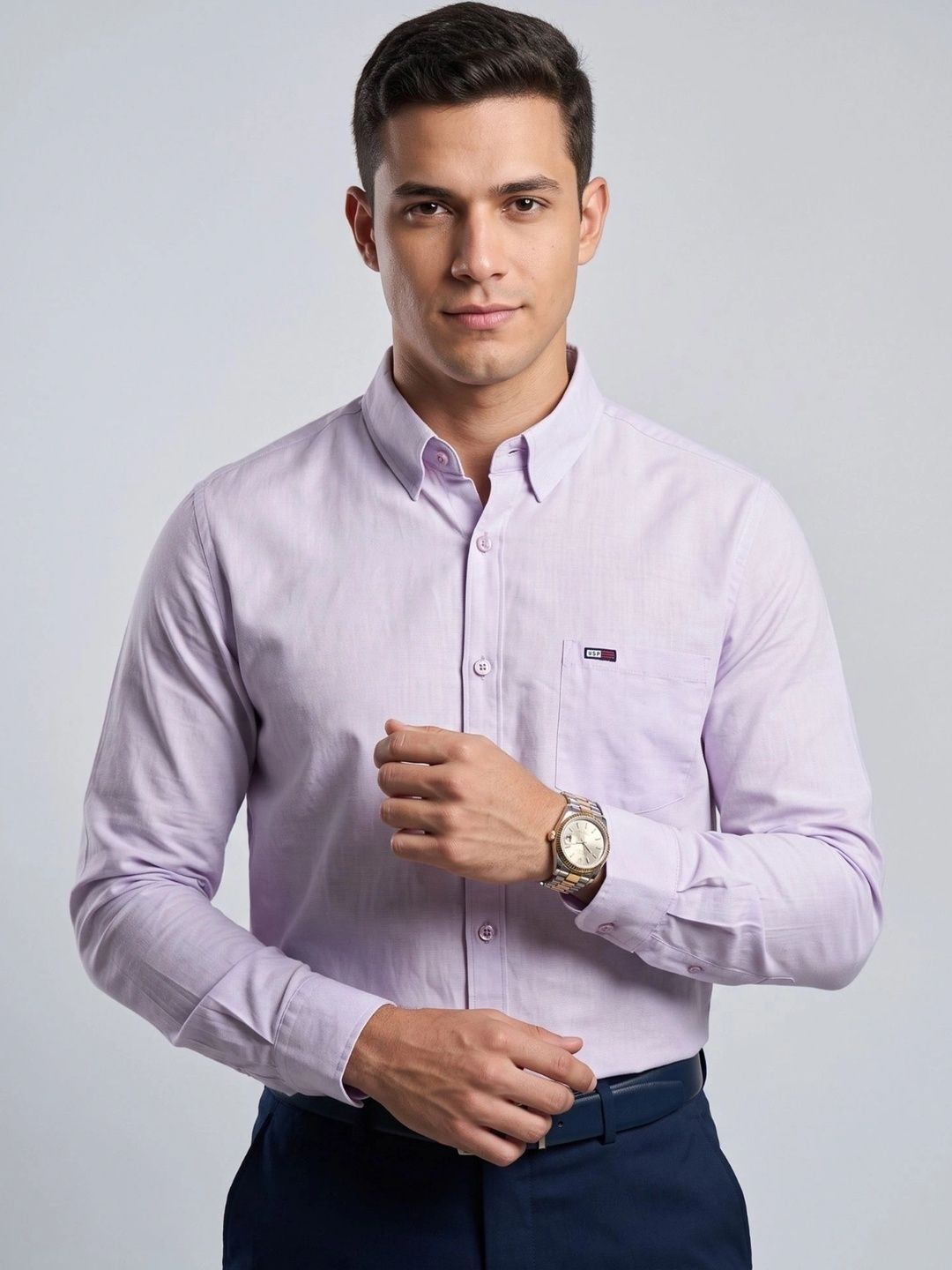 U.S. PITCHERS Men Modern Slim Fit Casual Shirt
