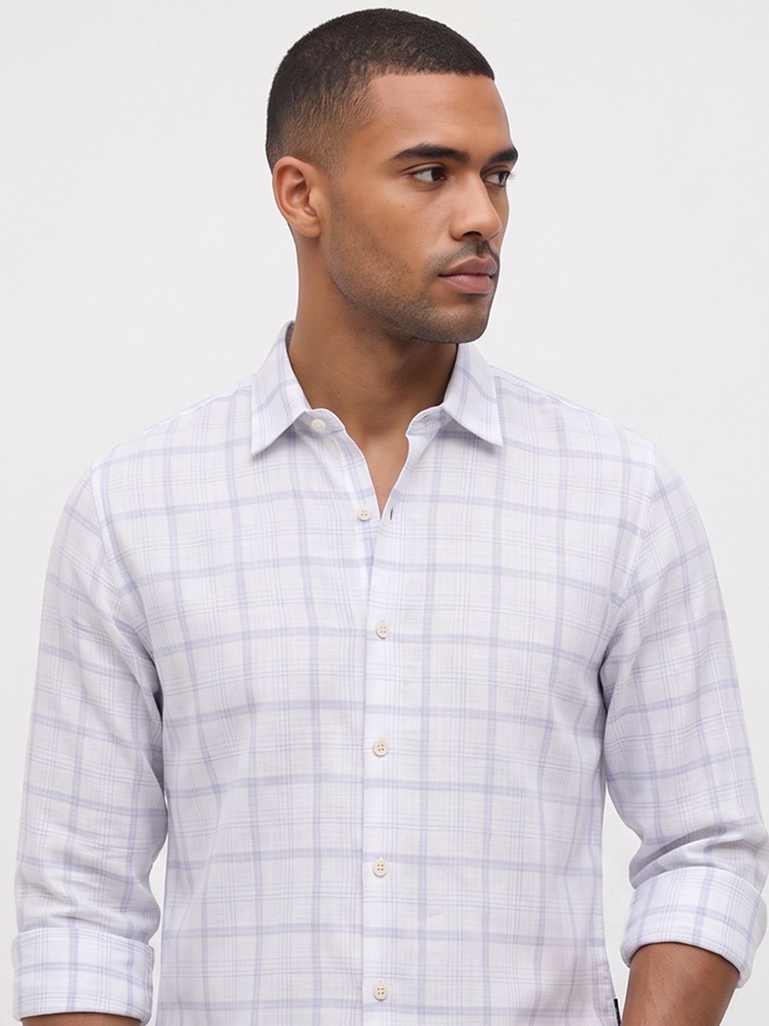 Roadster Life Co.Cotton Linen Checked Shirt
