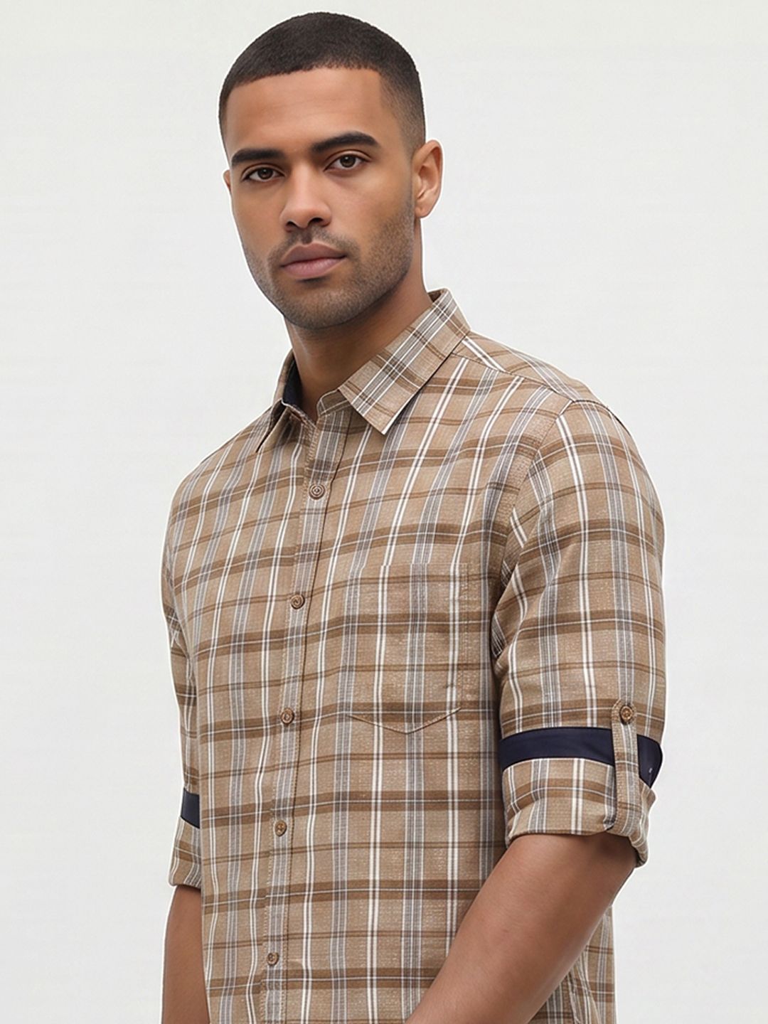 Roadster Life Co.Cotton Slub Checked Shirt