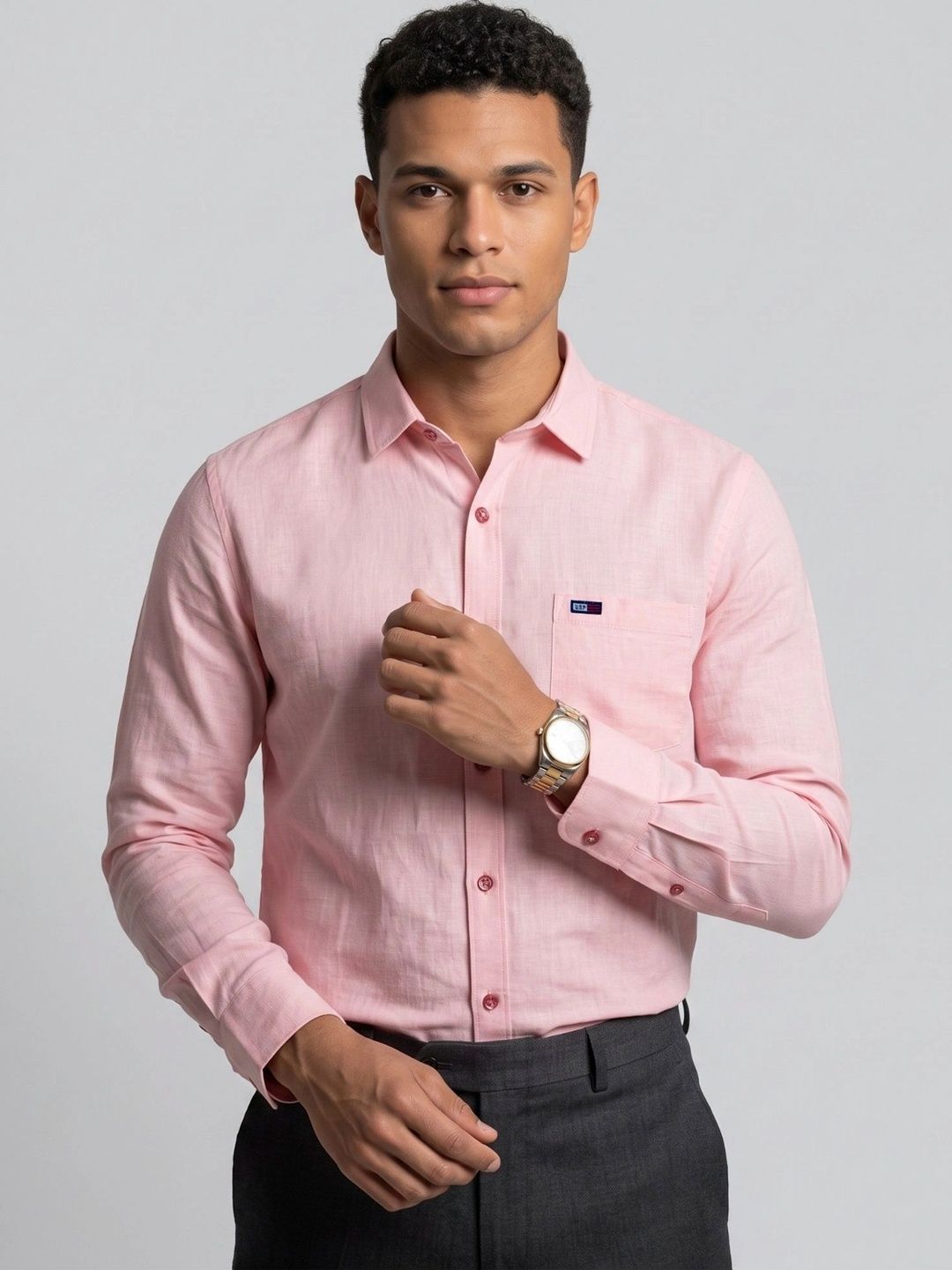 U.S. PITCHERS Men Modern Slim Fit Casual Shirt