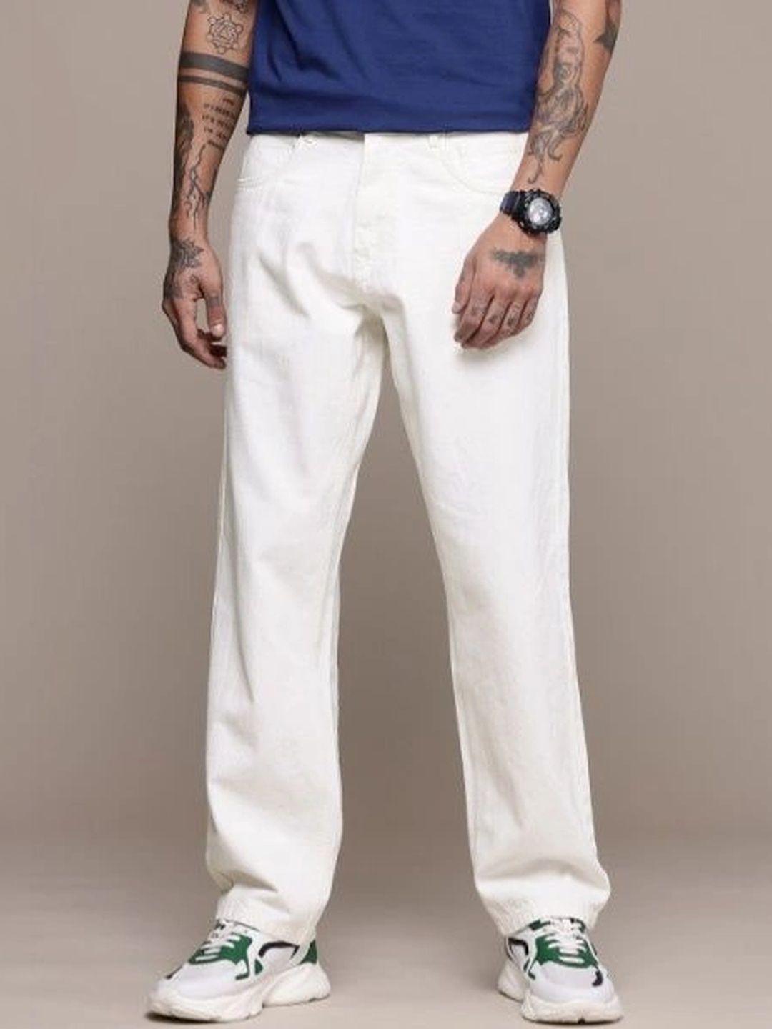 PINKLIT Men Straight Fit Mid-Rise Jeans