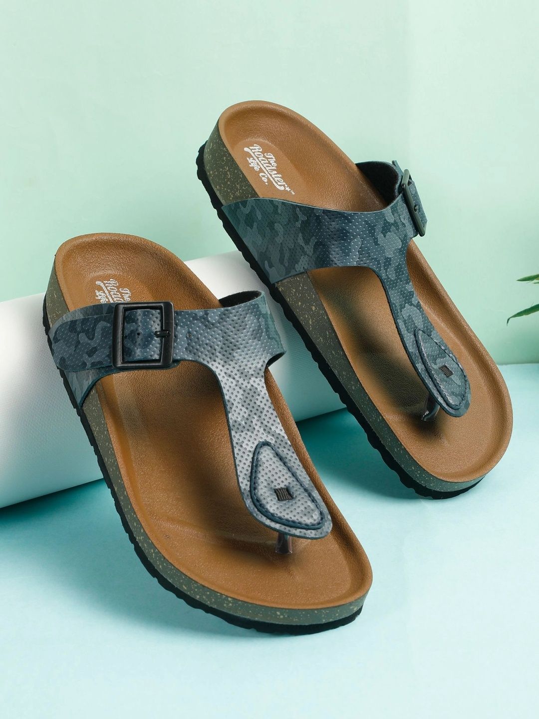 Roadster Men Printed Thong Flip-Flops