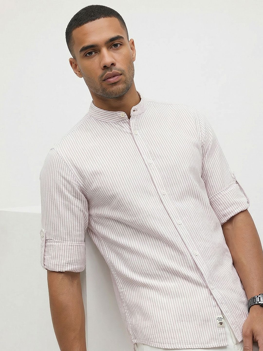 Roadster Life Co. Soft Touch Striped Casual Shirt