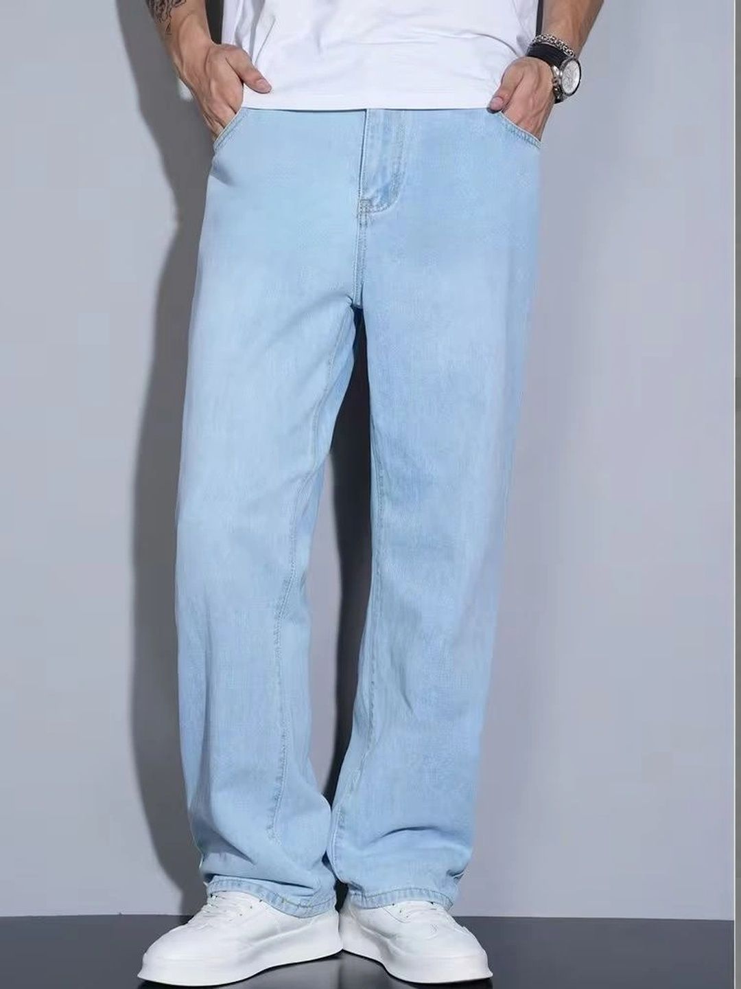 PINKLIT Men Straight Fit Mid-Rise Jeans