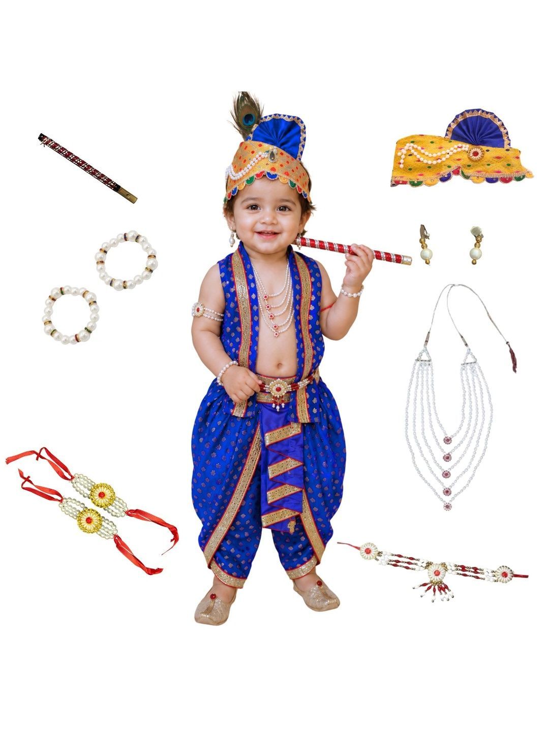 Kaku Fancy dresses Unisex Kids Embellished Top with Dhoti Pants