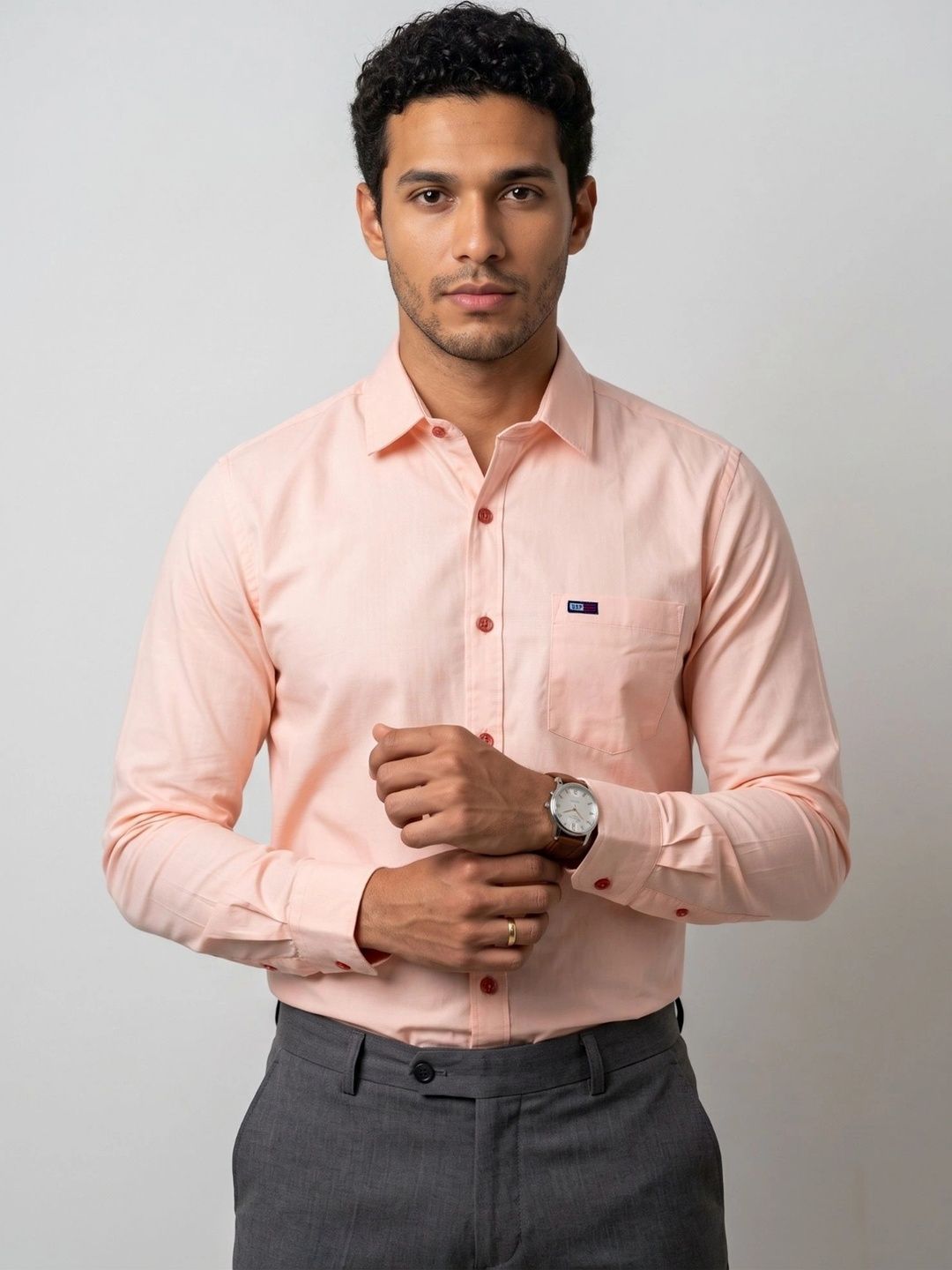 U.S. PITCHERS Men Modern Slim Fit Semiformal Shirt