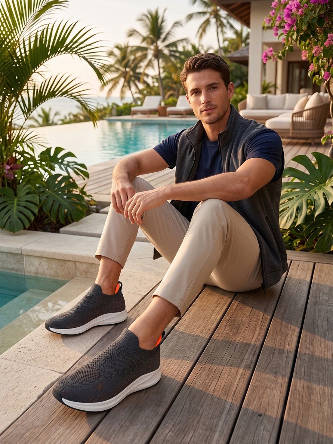 OFF LIMITS Men Textured Walking Slip-On Mesh Shoes