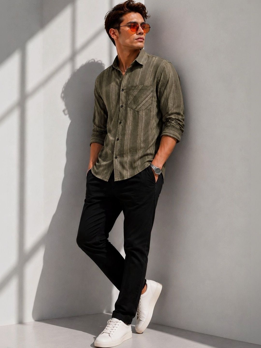 SZN Men Comfort Striped Casual Shirt