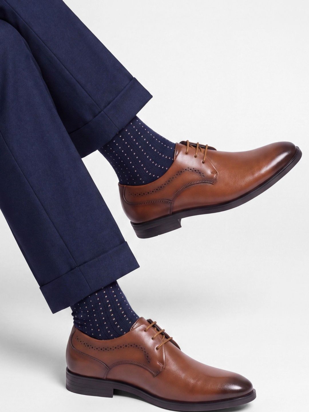 House of Pataudi Men Pointed Toe Lace-Ups Derbys Formal Shoes