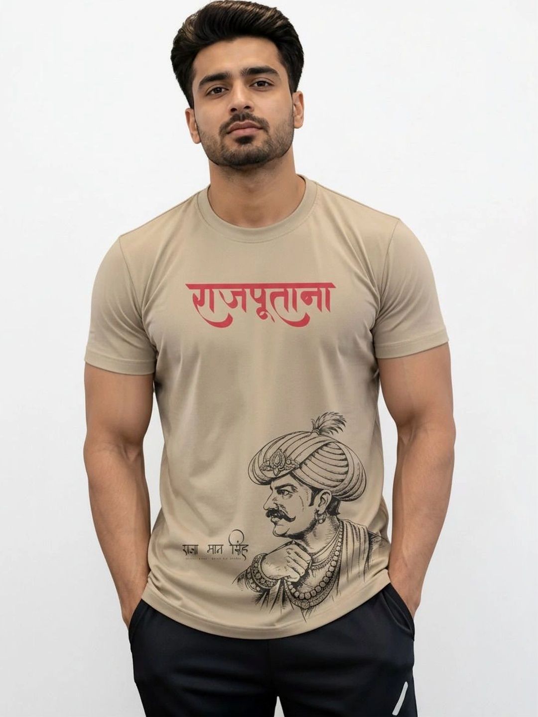 Warrior World Men Printed Pure Cotton T-shirt