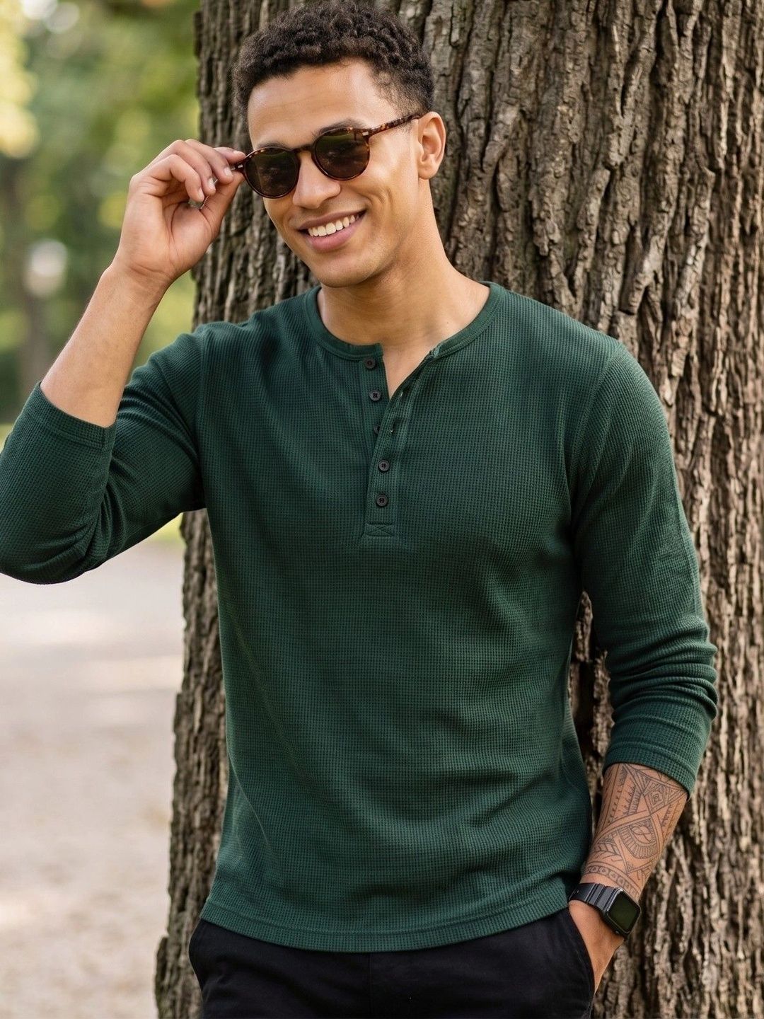 Starvy Men Henley Neck T-shirt
