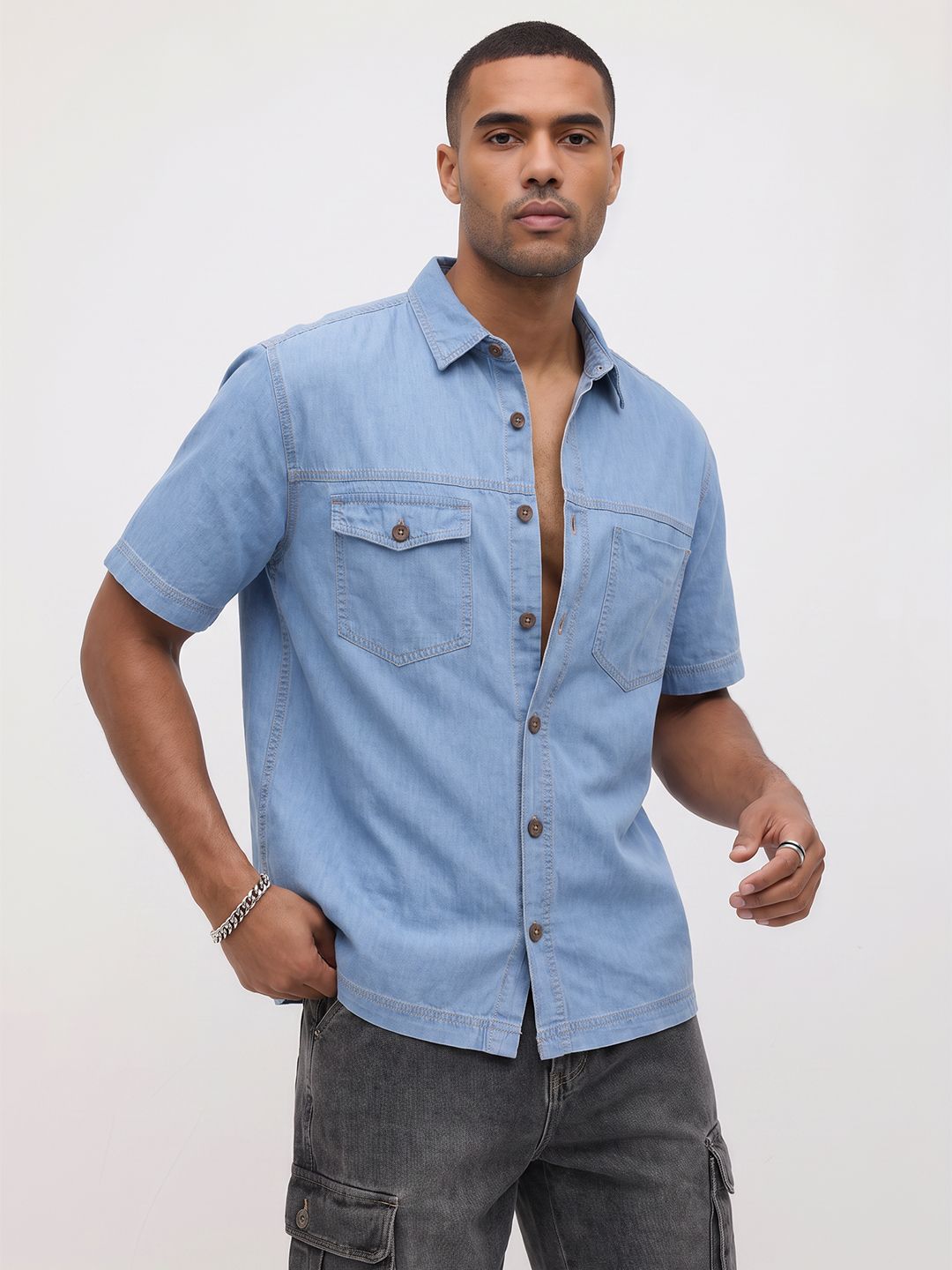 The Roadster Life Co. Boxy Fit Pure Cotton Casual Shirt