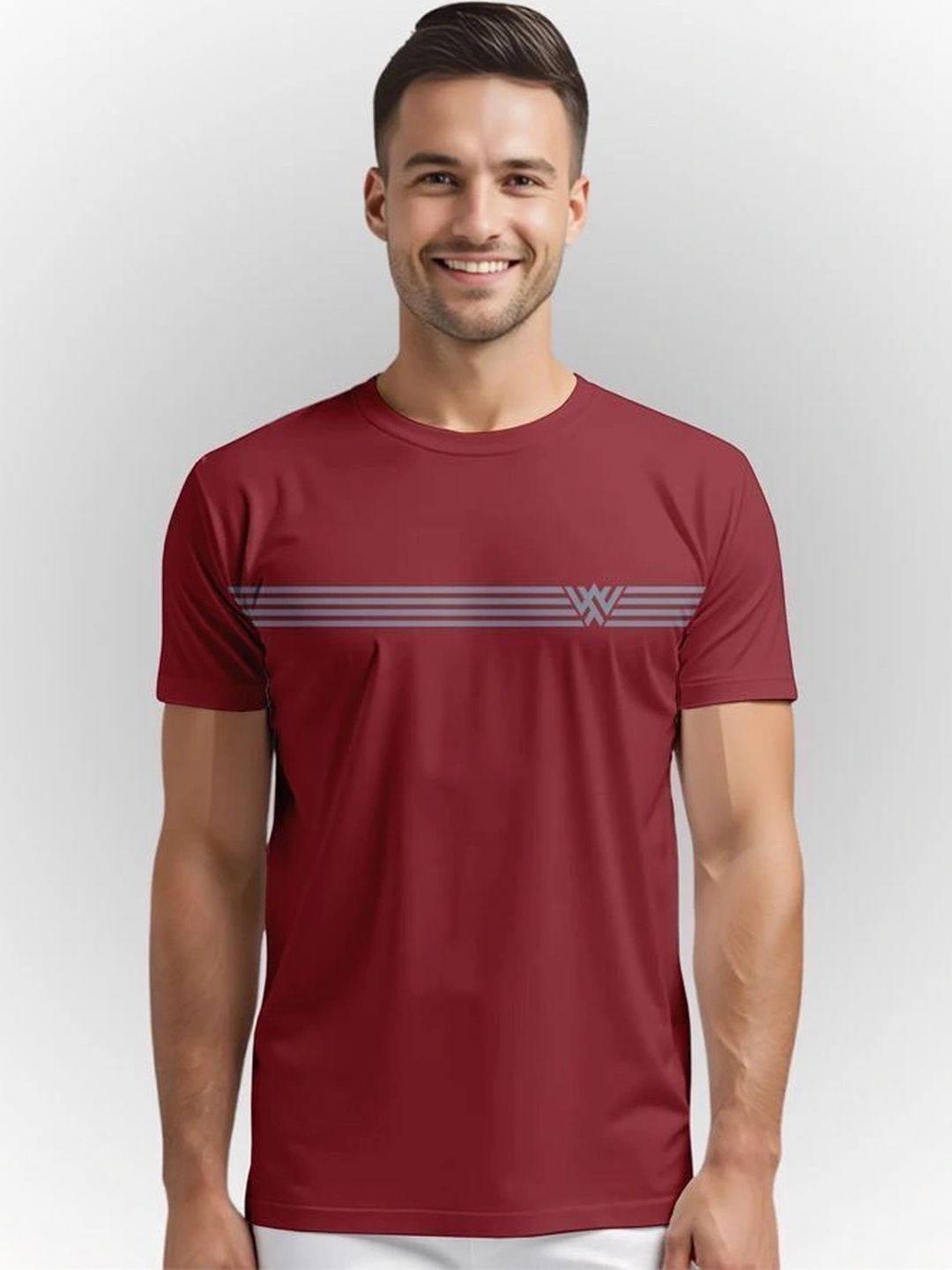 Warrior World Men Brand Logo Printed Pure Cotton T-shirt