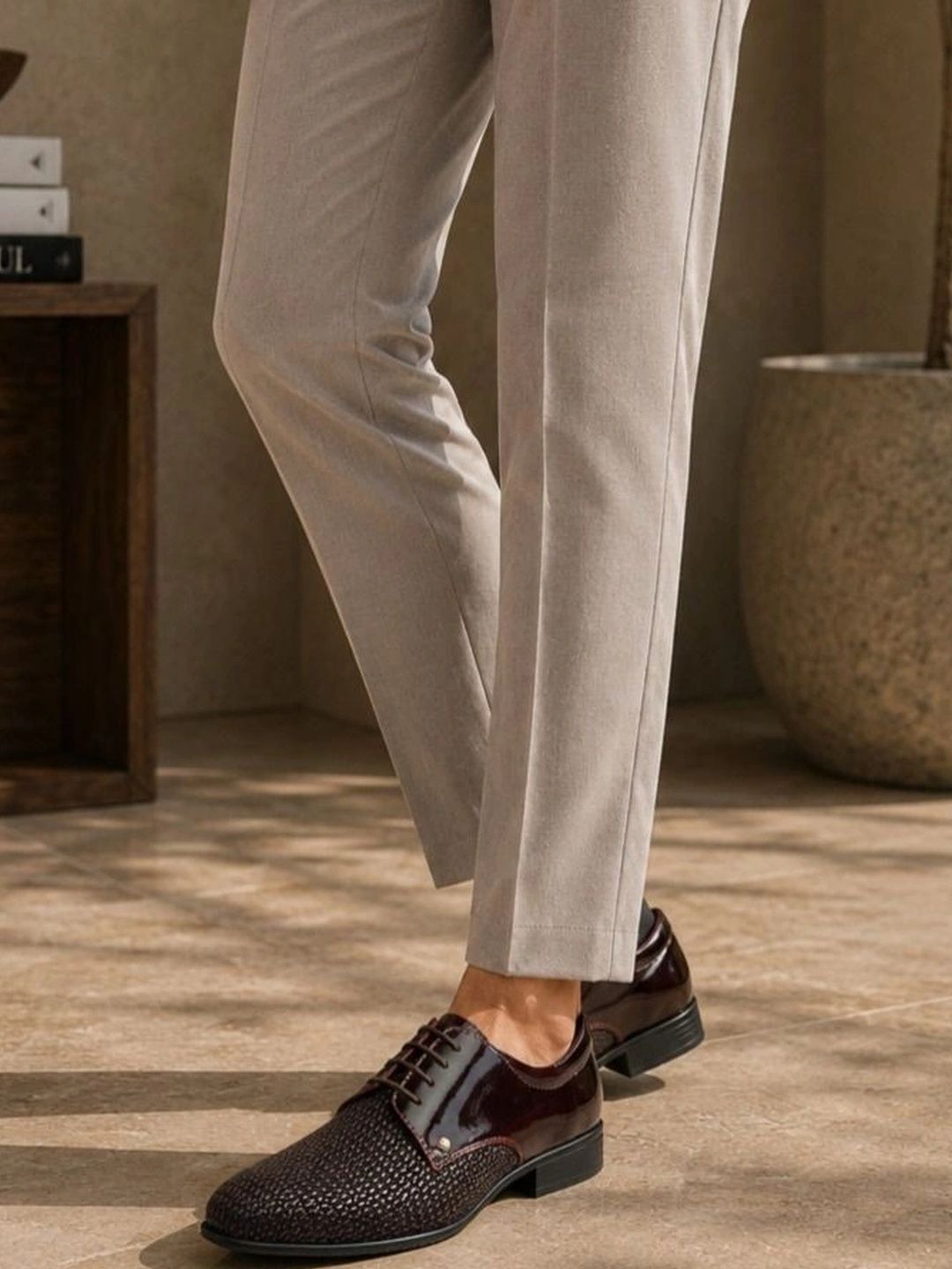 MICHAEL ANGELO Men Textured Formal Derbys
