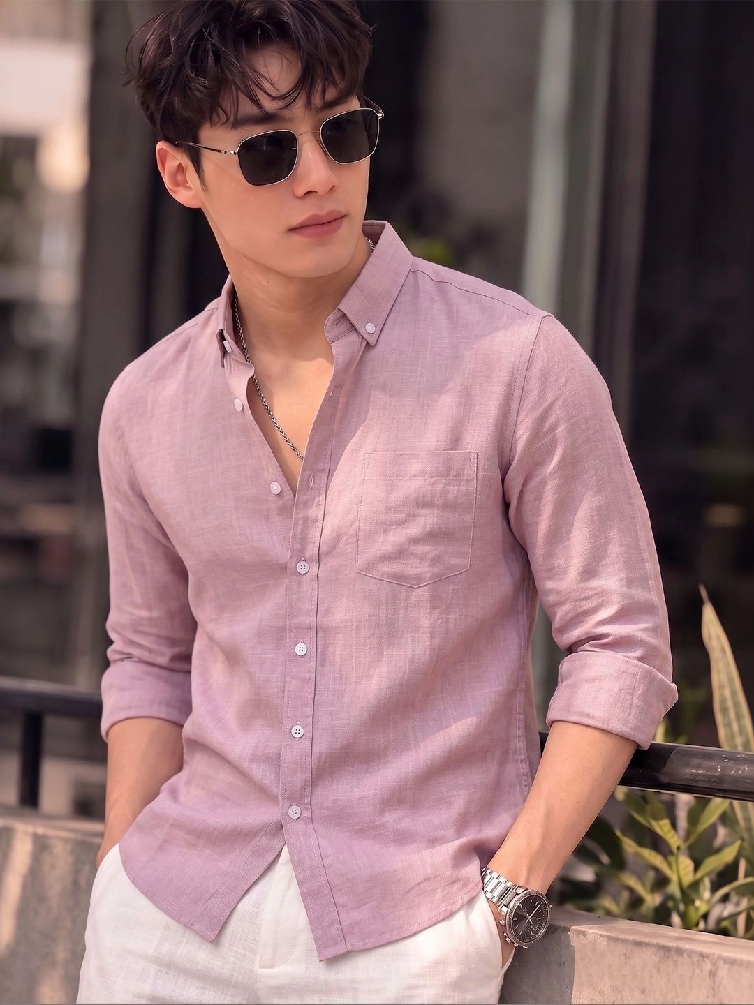 Nat Jastica Men Straight Casual Shirt