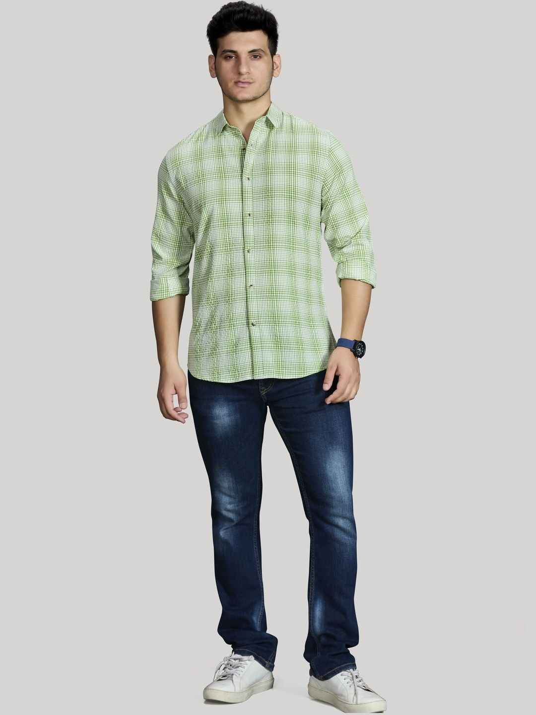 Mast & Harbour Men Micro Checks Checked Casual Shirt