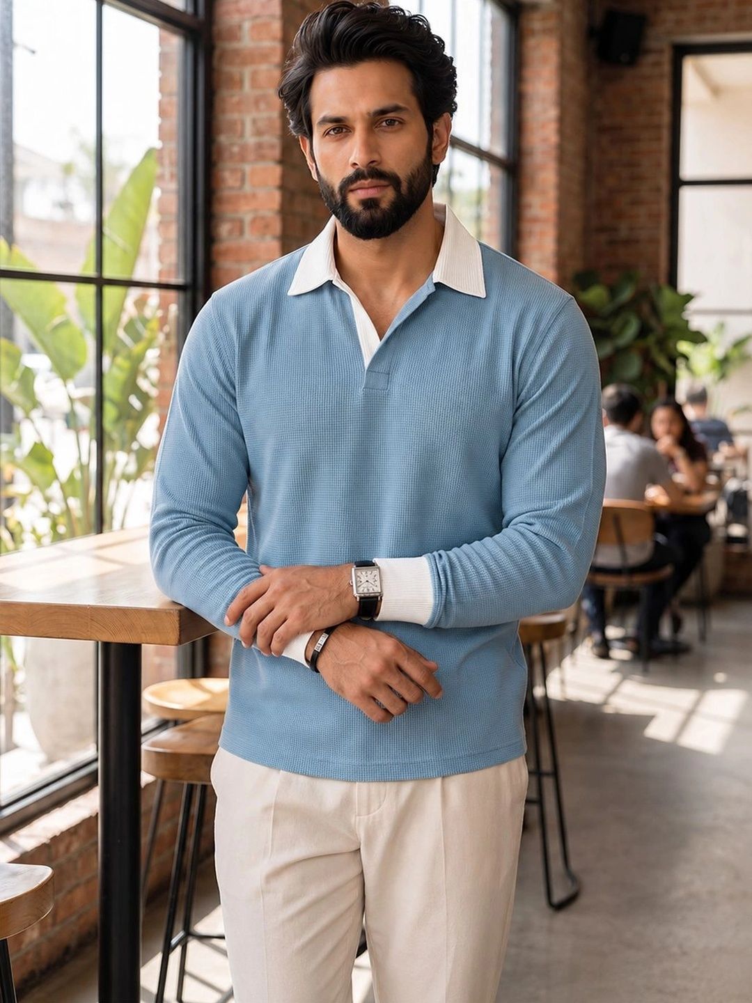 Trudam Men Polo Collar T-shirt