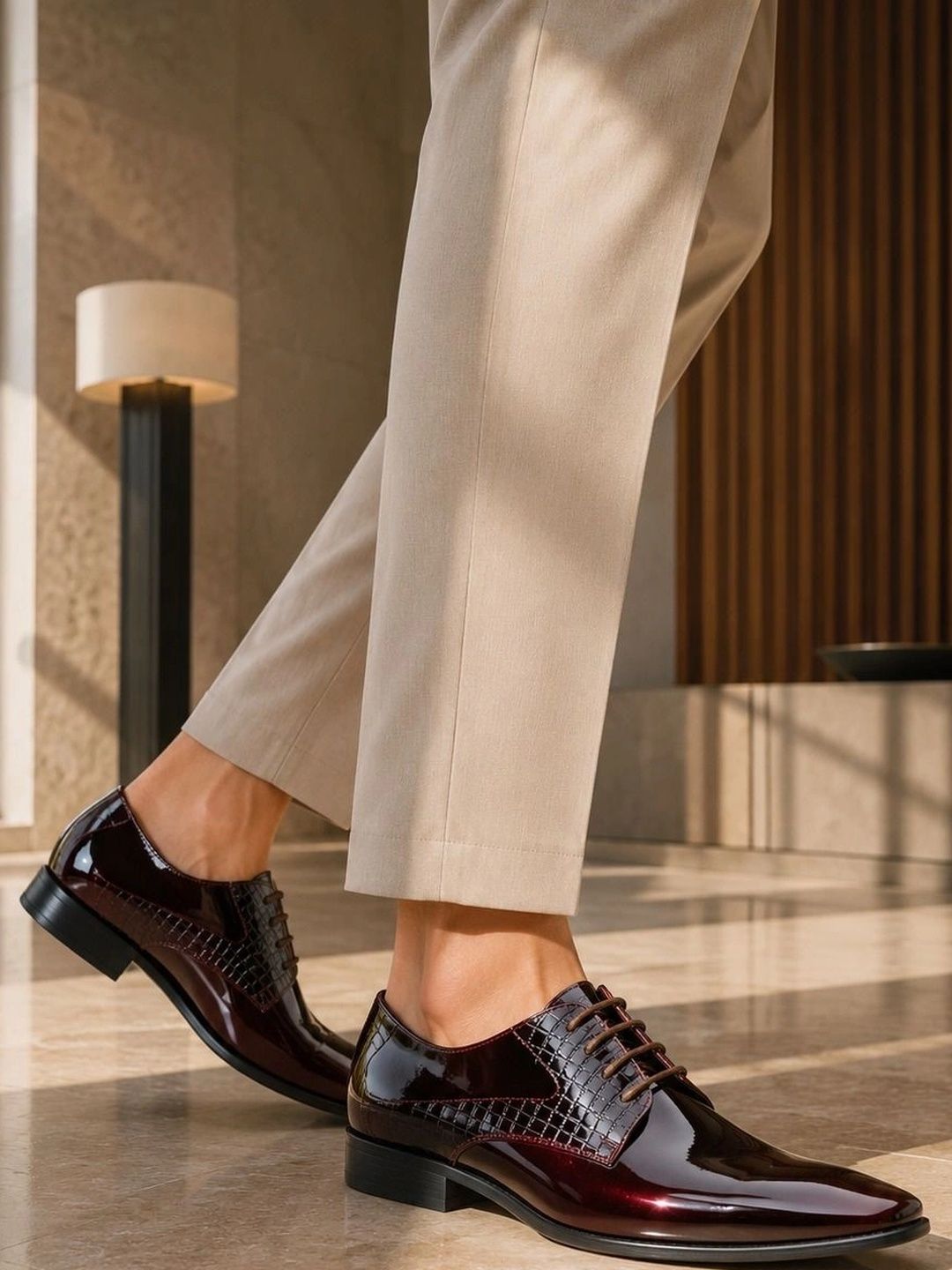 MICHAEL ANGELO Men Textured Formal Derbys
