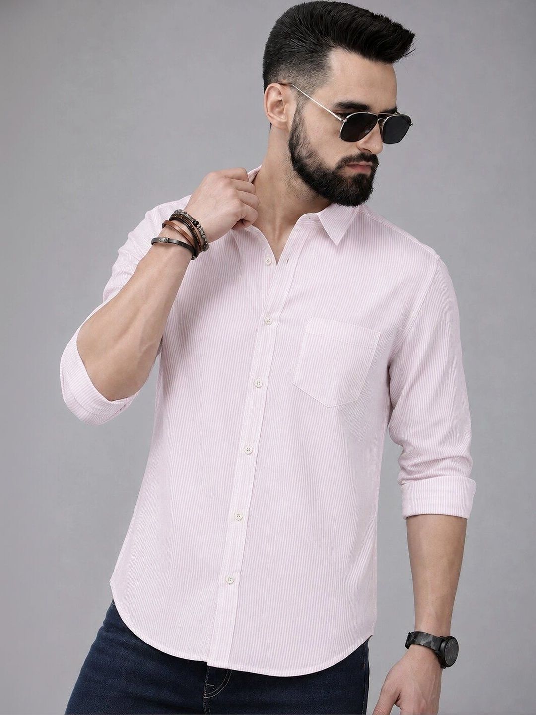 Roadster Men Classic Striped Casual Shirt