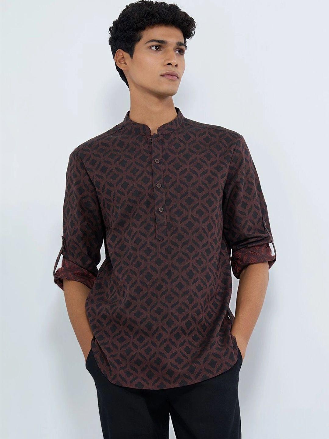 indus route by Pantaloons Men Ethnic Motifs Printed Kurta