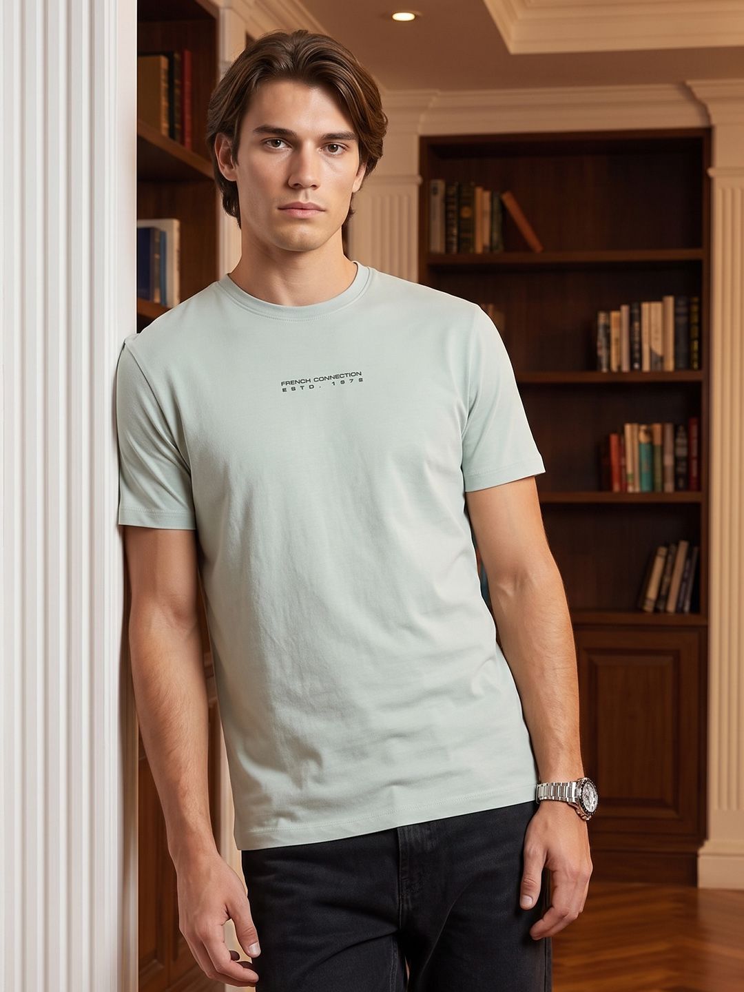 French Connection Brand Logo Printed Pure Cotton T-shirt