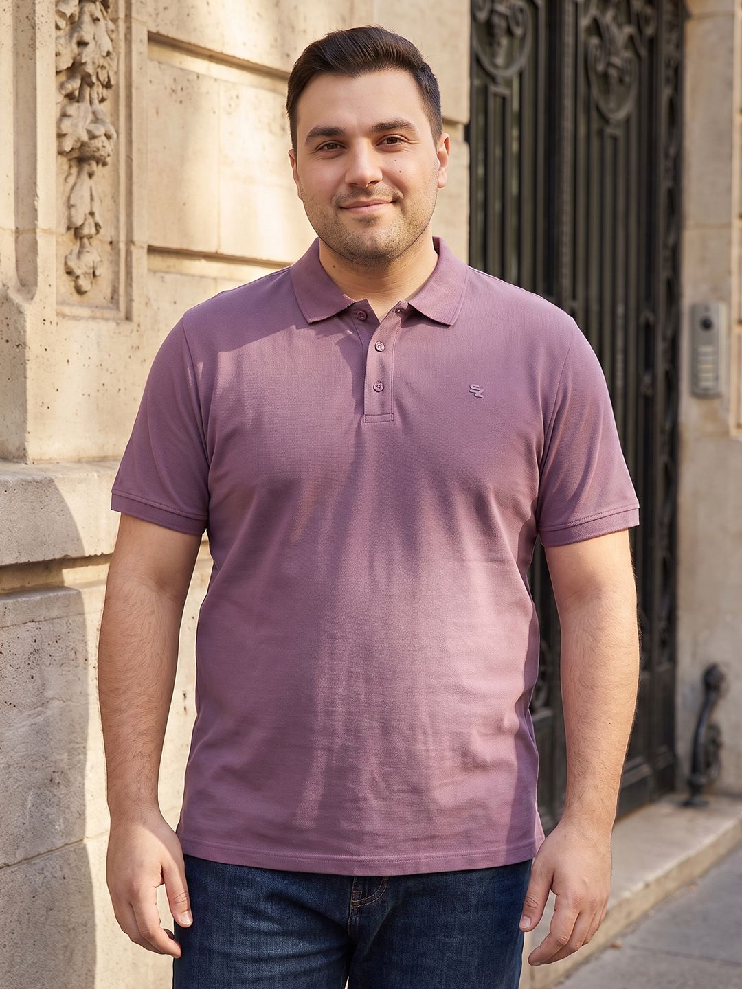 Sztori Plus Size Polo Collar T-shirt