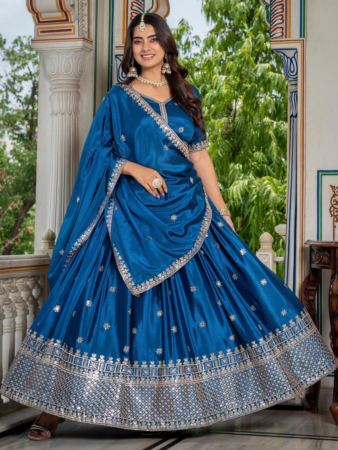 IVARIS Semi-Stitched Lehenga Unstitched Blouse With Dupatta