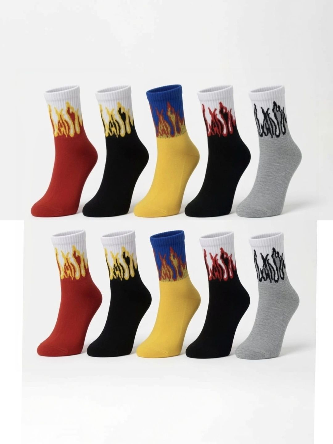 VIPUN Unisex Pack of 10 Cotton Patterned Above Ankle Socks