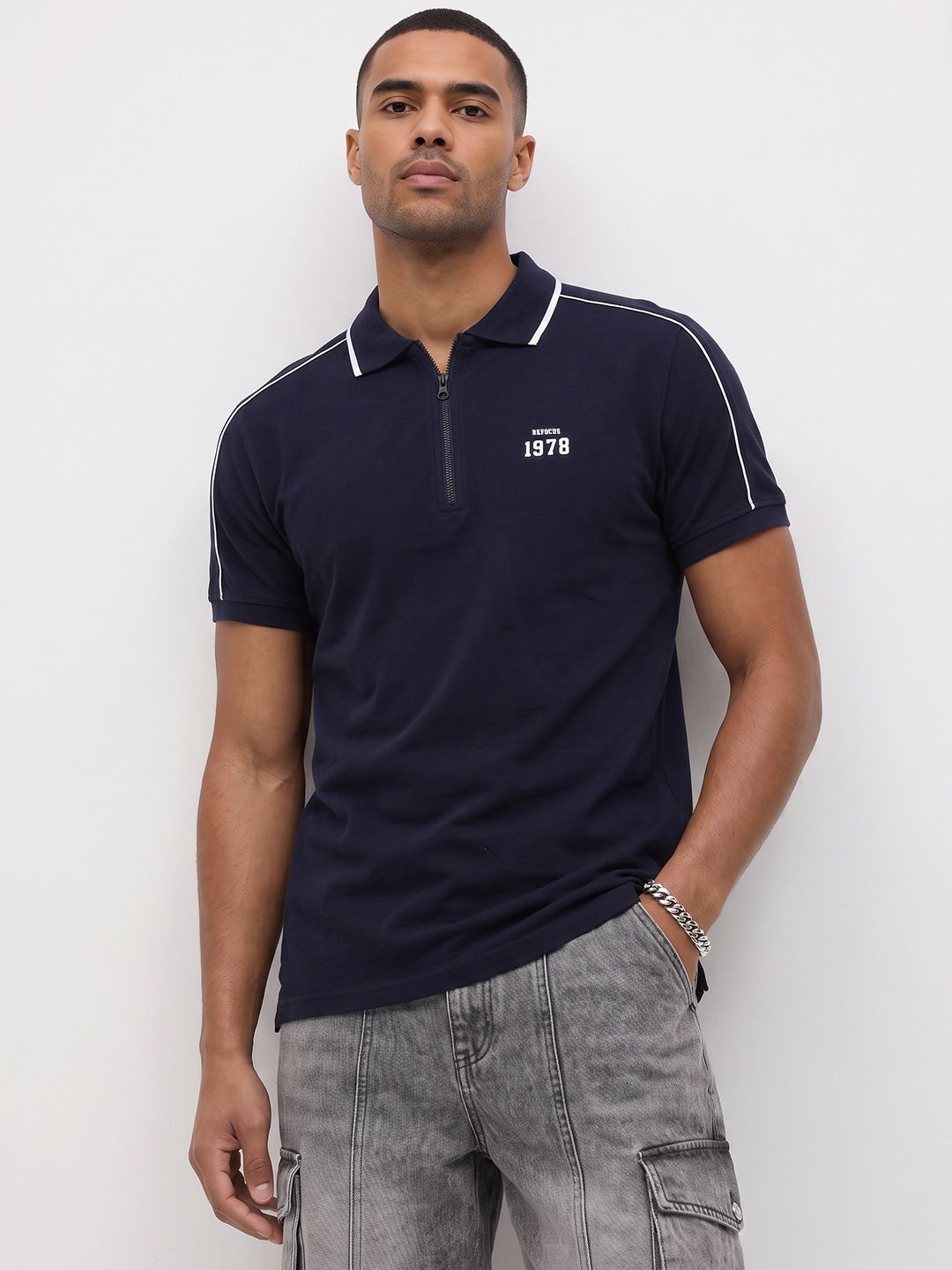 The Roadster Life Co. Polo Collar Pure Cotton T-shirt