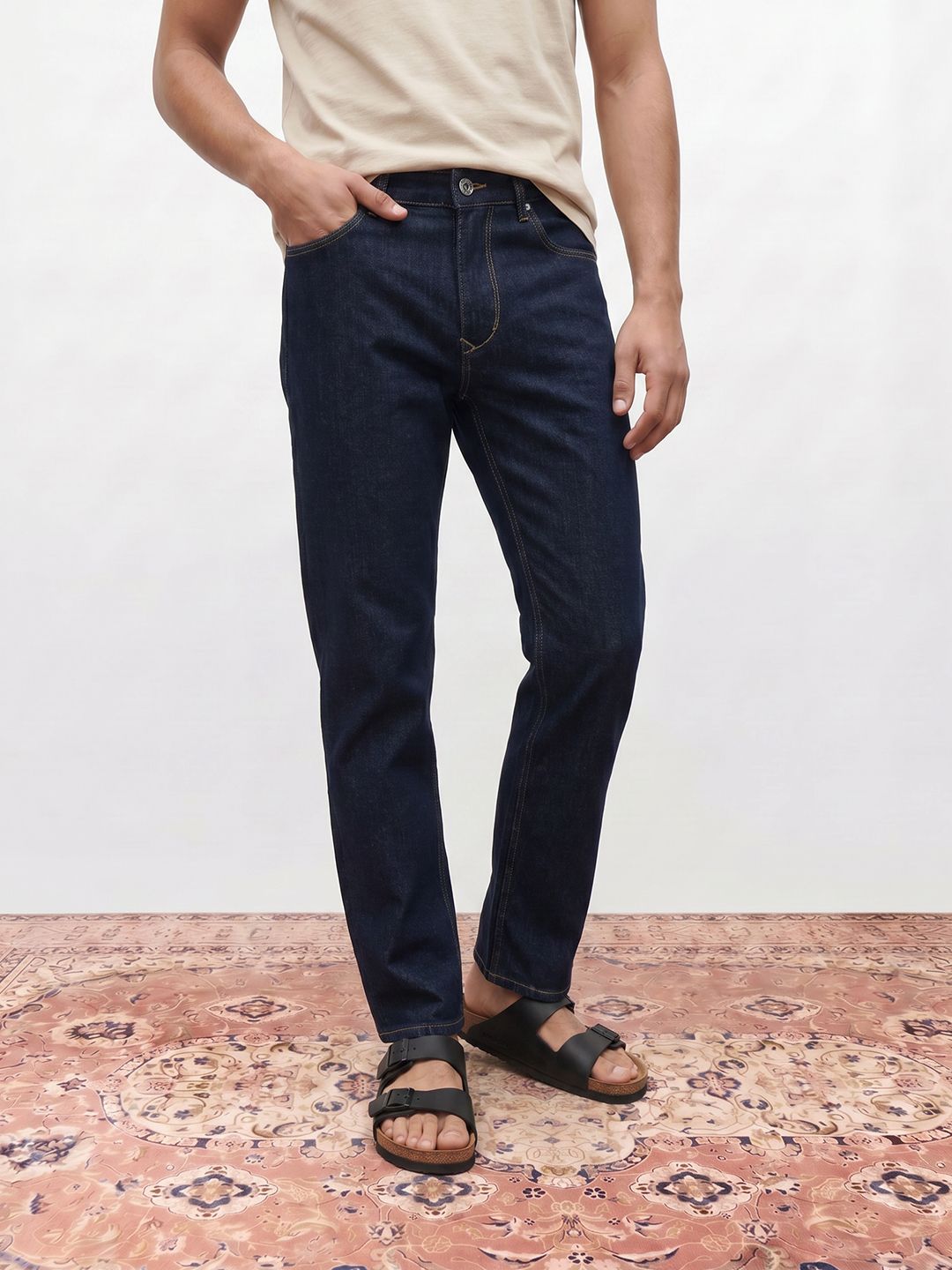 Mr Bowerbird Regular Fit Classic Indigo Clean Look Stretchable Jeans