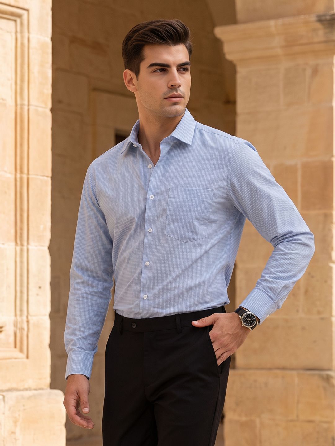 INVICTUS Micro Checked Formal Shirt