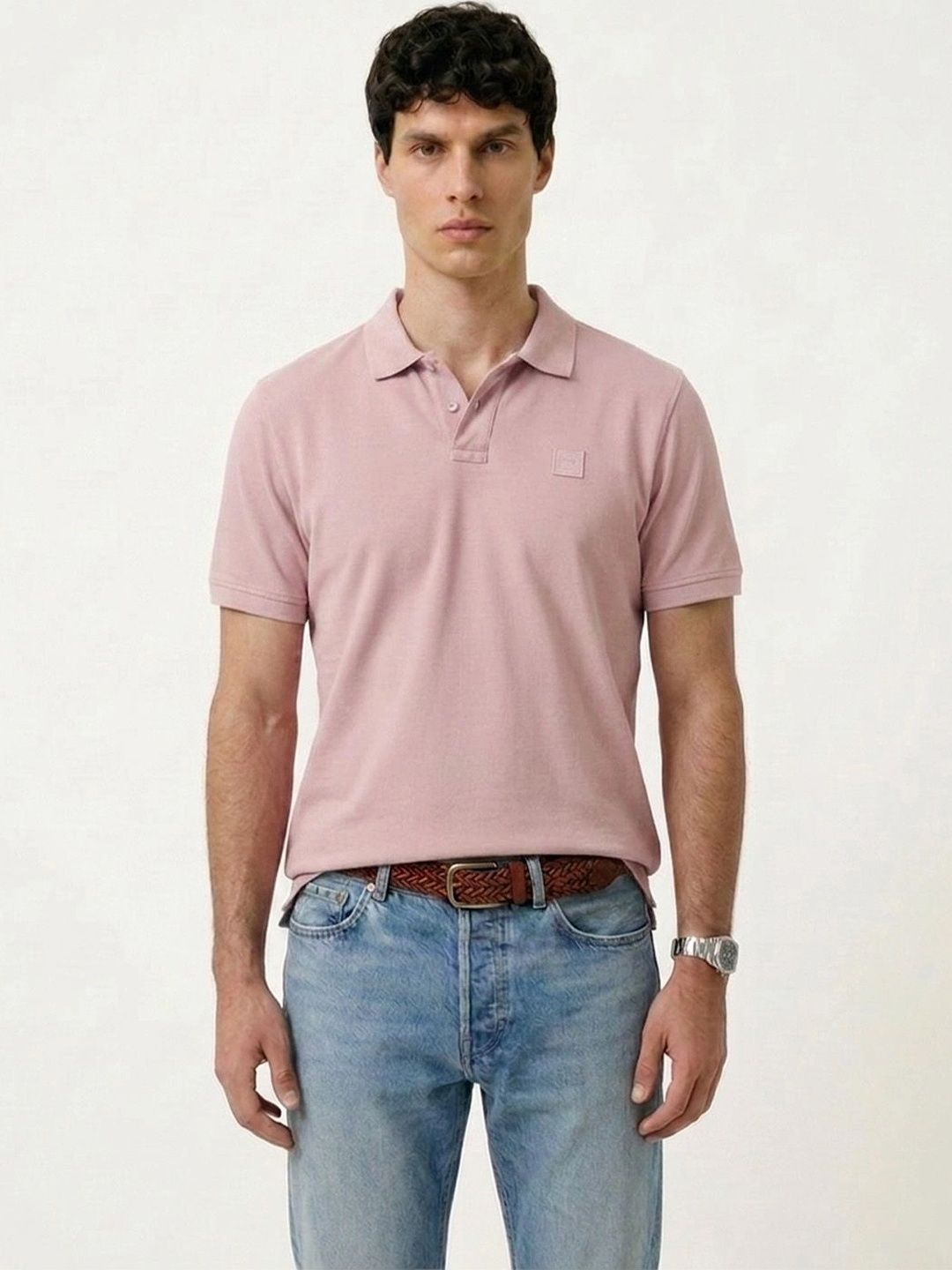 Blue Buddha Men Polo Collar T-shirt
