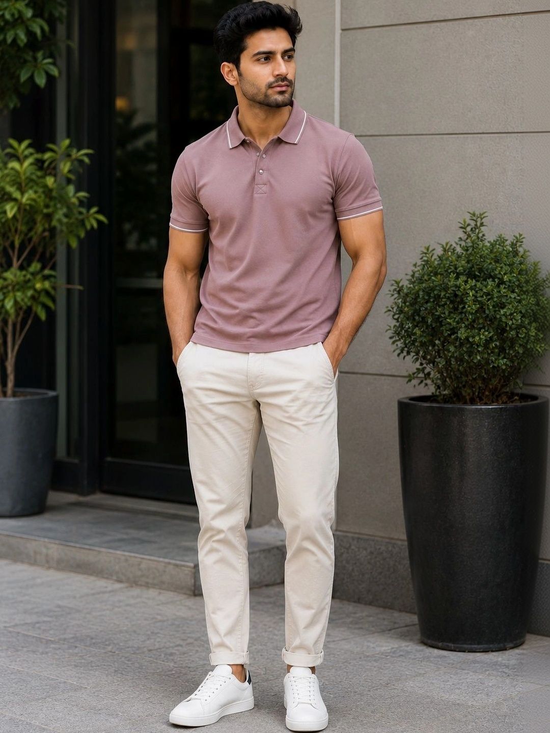 glitchez Men Polo Collar Slim Fit T-shirt
