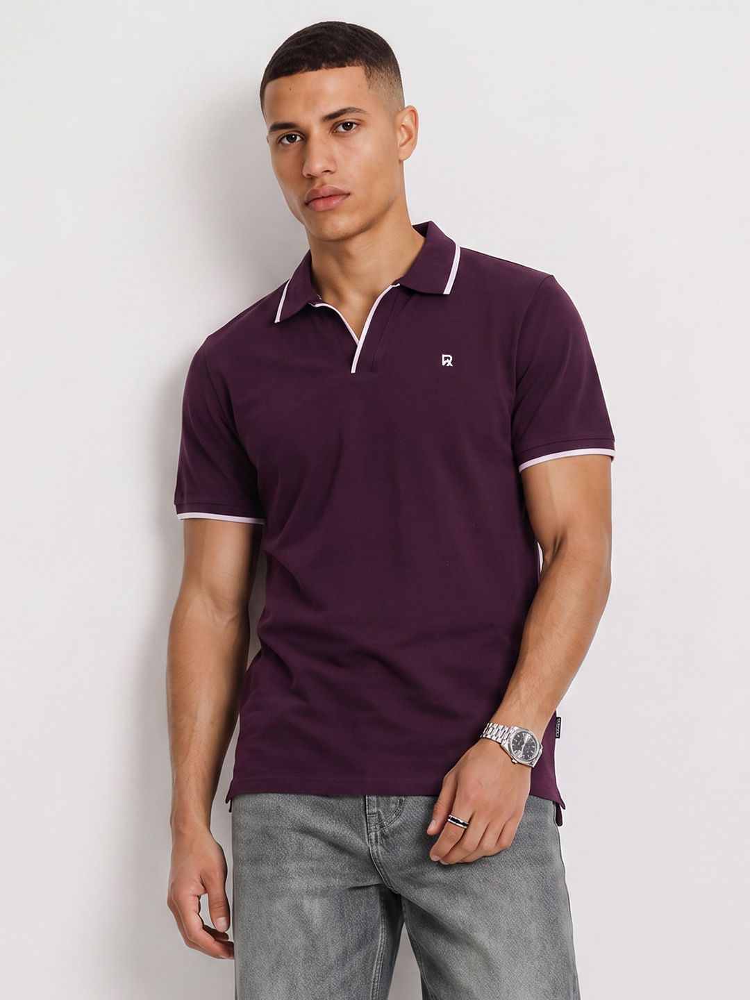 The Roadster Life Co. Brand Logo Polo Collar T-shirt