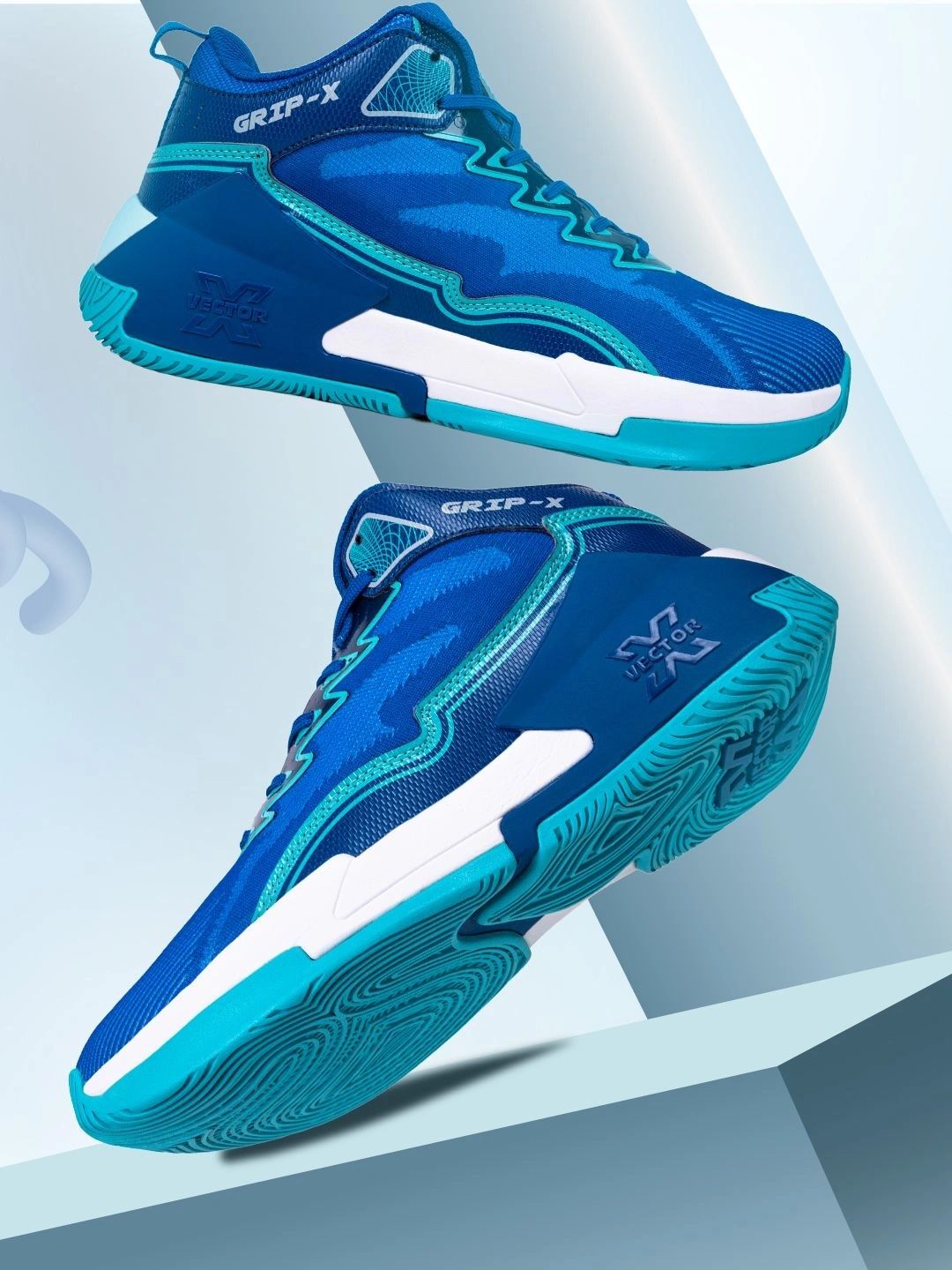 VECTOR X Grip X Indoor Outdoor Knitted Upper & Rubber Sole Lace-Up Basketball Shoes