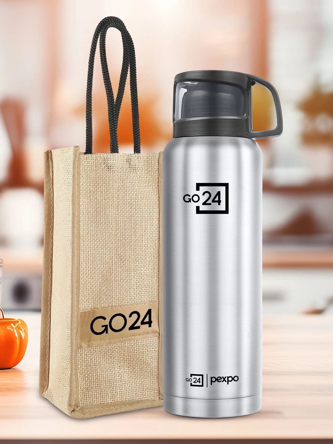 Pexpo Ferrero Silver Stainless Steel BPA Free Flask - 1.5L