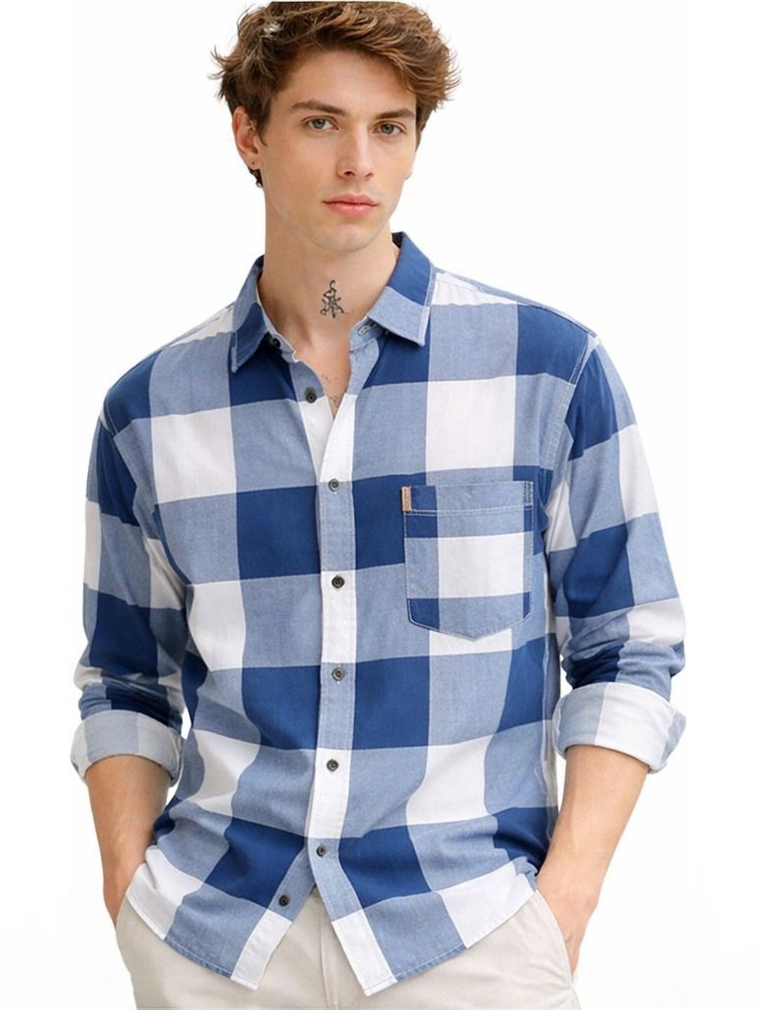 Falconwear Men Buffalo Checks Checked Casual Shirt