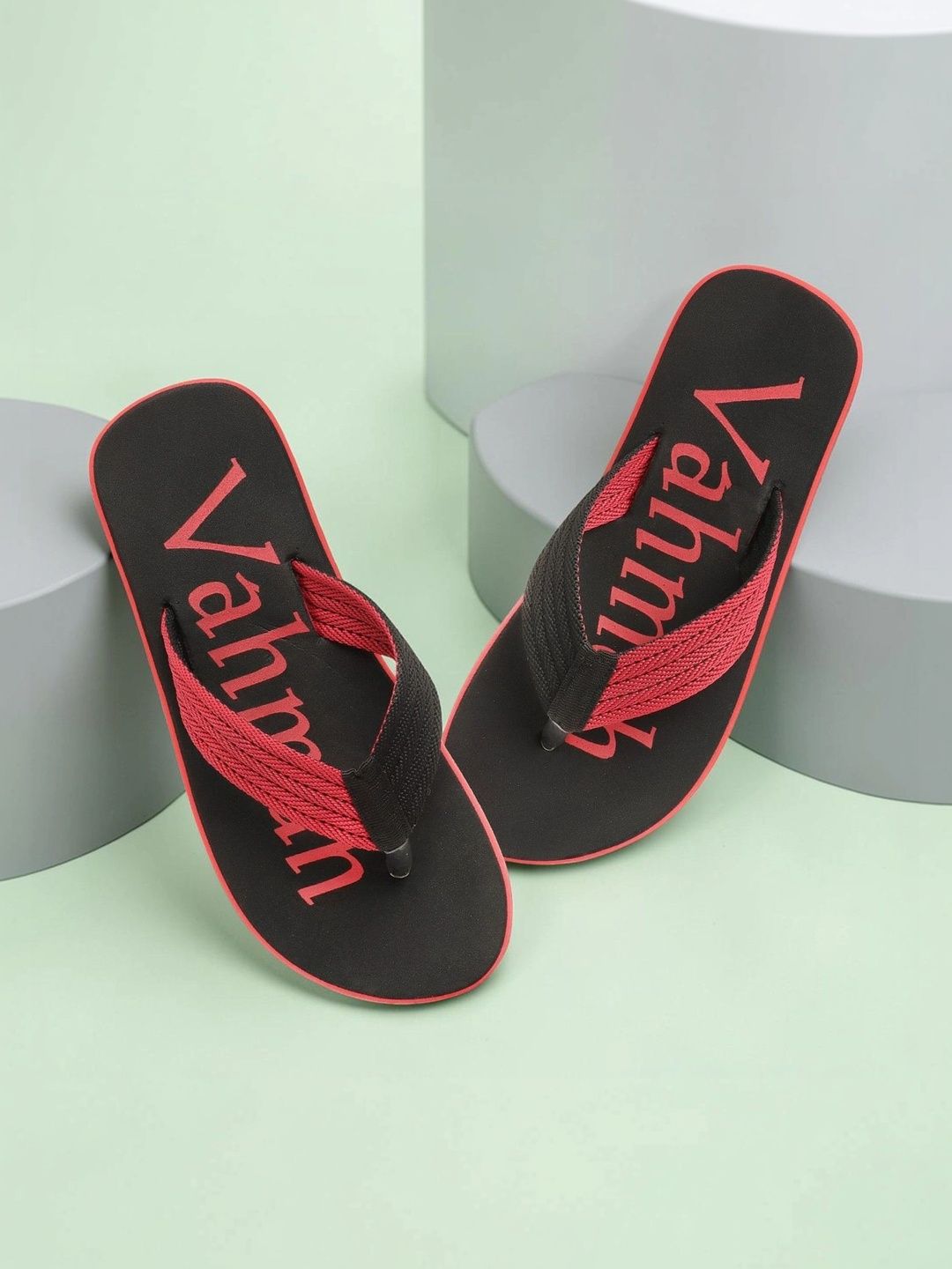 Vahmah Men Printed Thong Flip-Flops