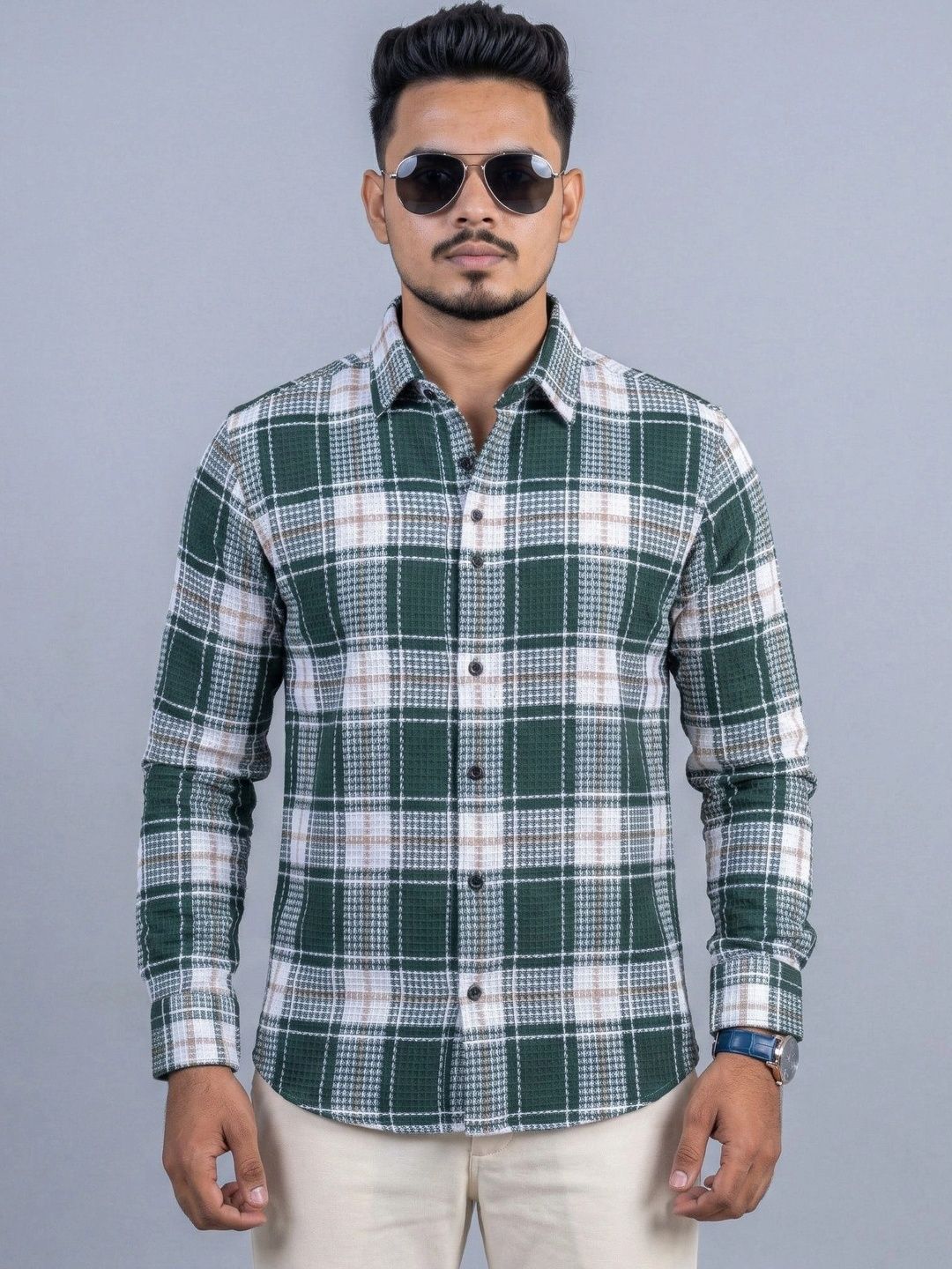 TUSHREE BOUTIQUE Men Classic Tartan Checks Checked Casual Shirt