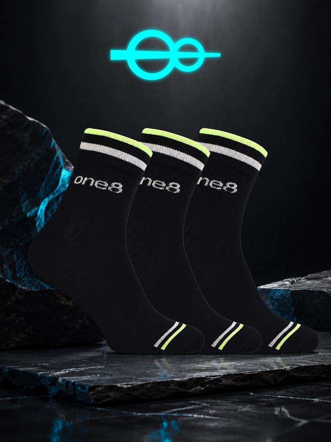 One8 Men Cotton Striped Above Ankle Socks
