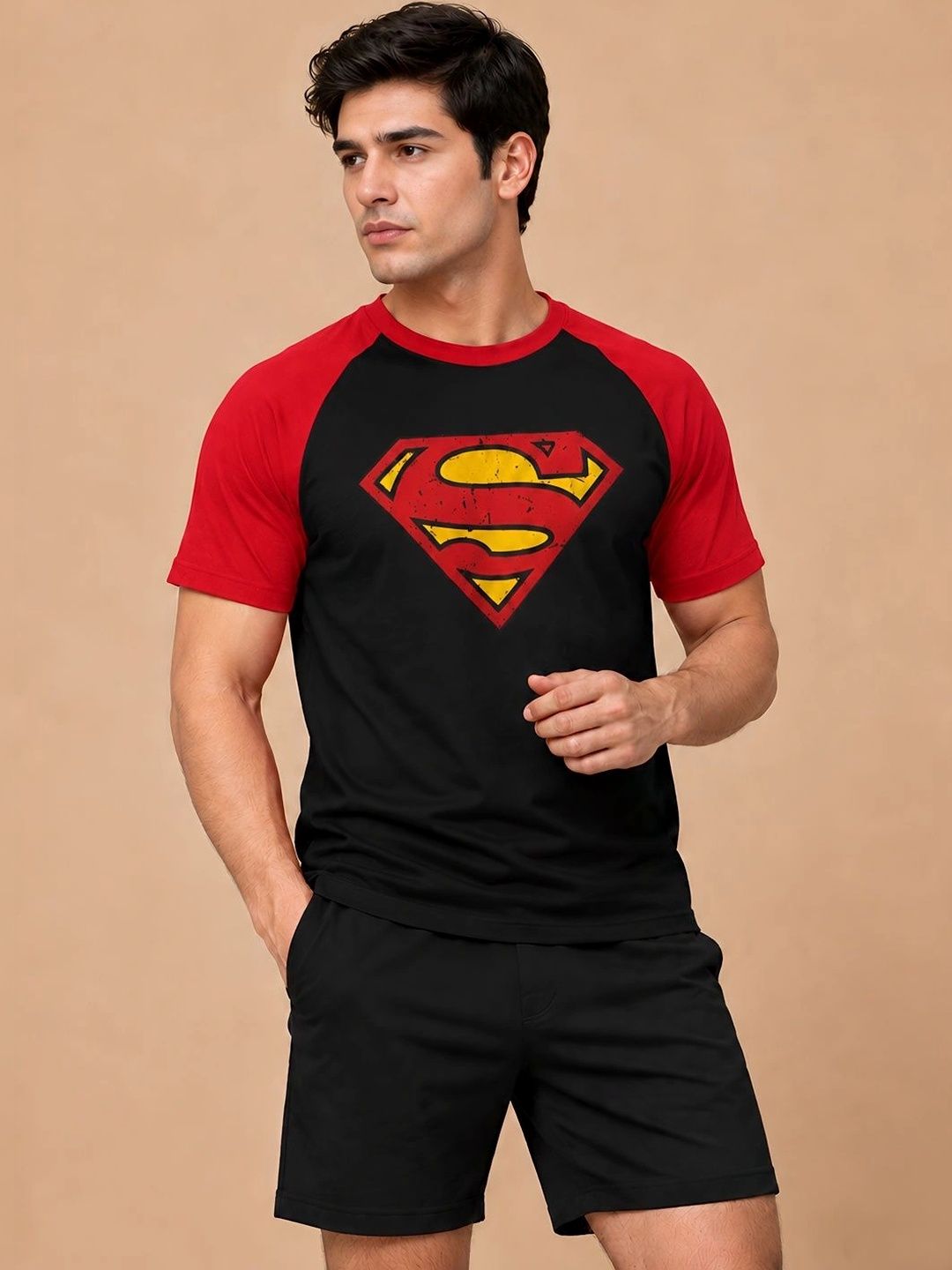 TEDWOODS Men Superman Colourblocked T-shirt
