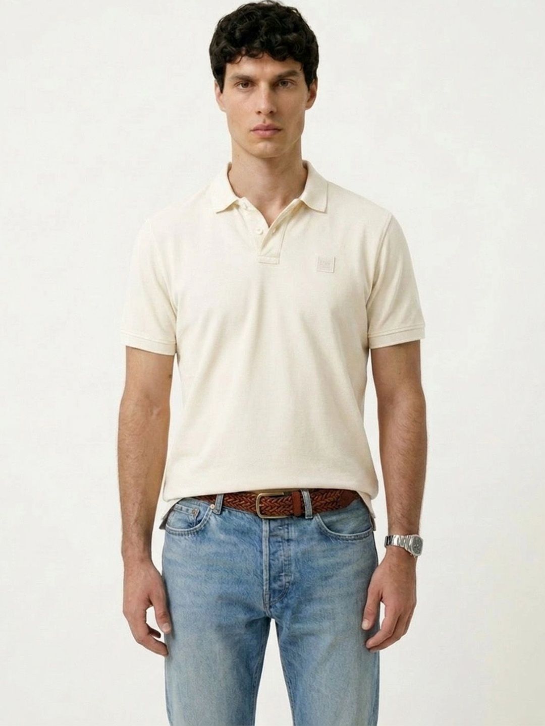 Blue Buddha Men Polo Collar T-shirt