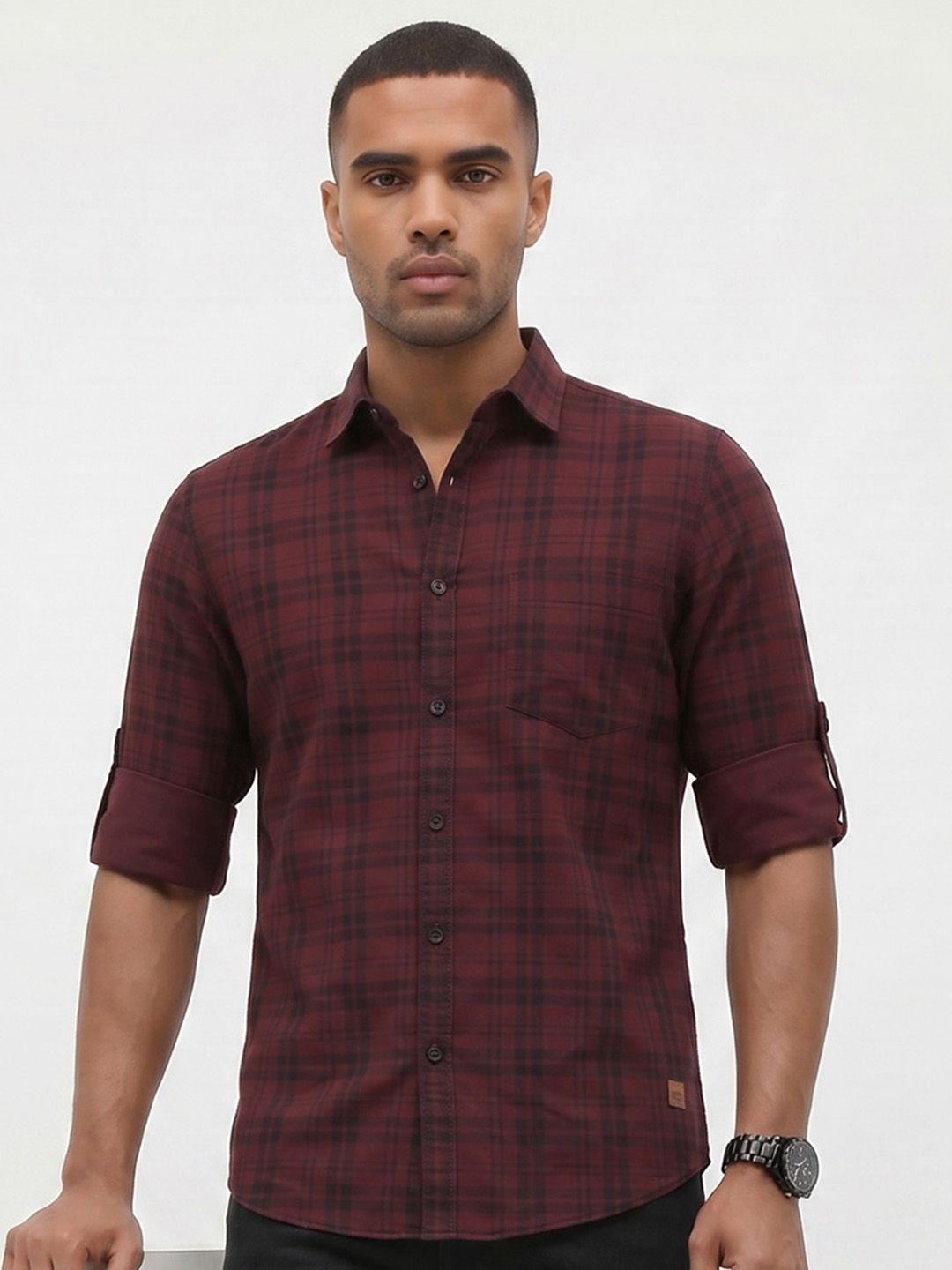 Roadster Life Co. Soft Touch Twill Plaid Casual Shirt