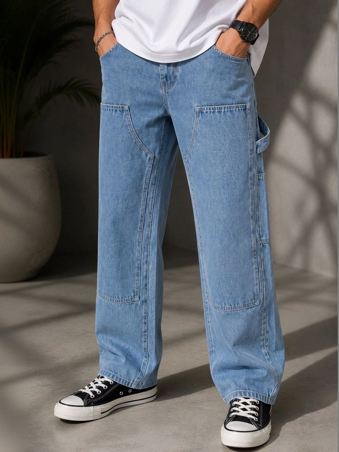 CINOCCI Men Mid-Rise Heavy Fade Jeans