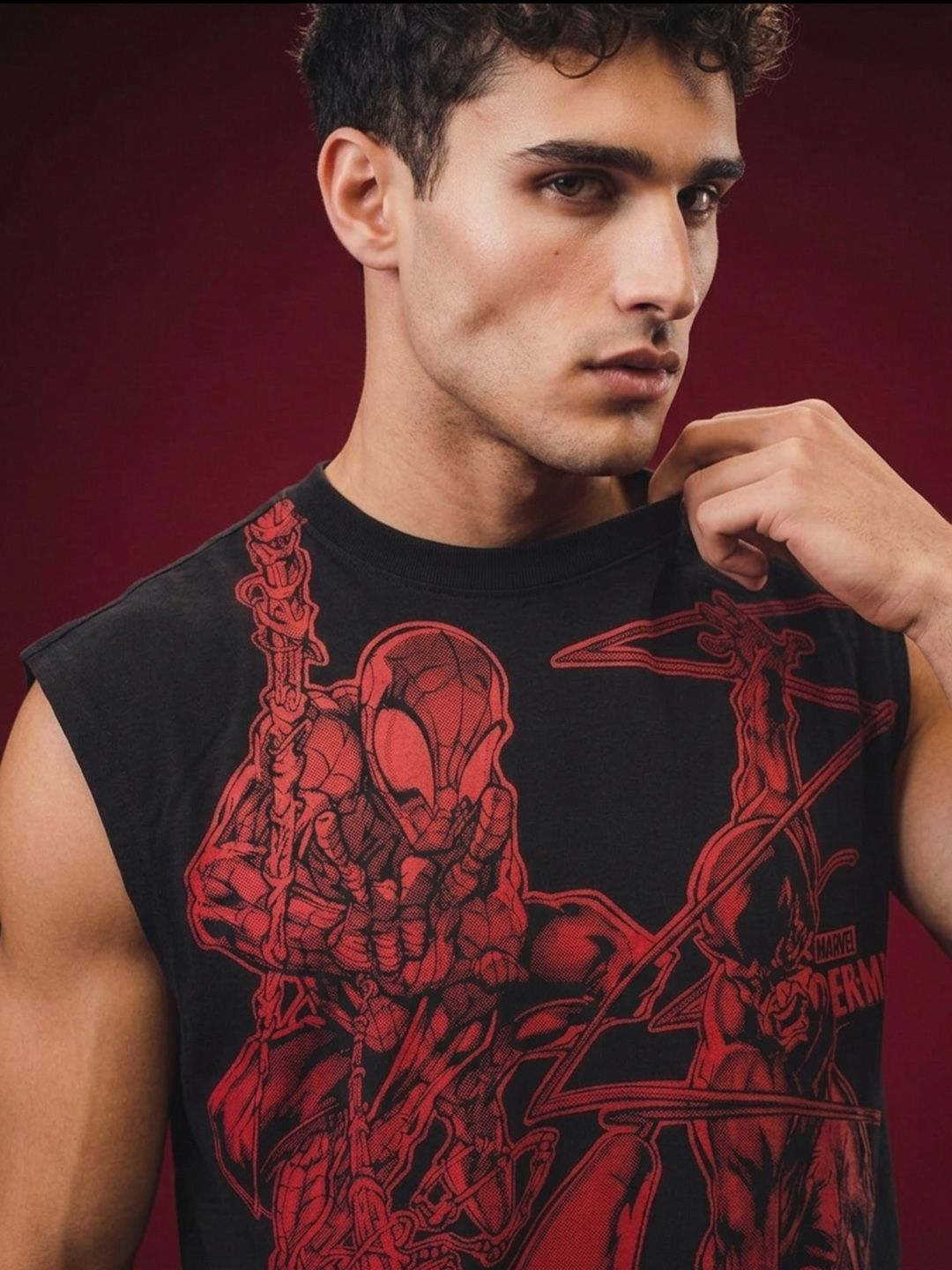 glitchez Spider-Man Printed Oversized Fit T-shirt